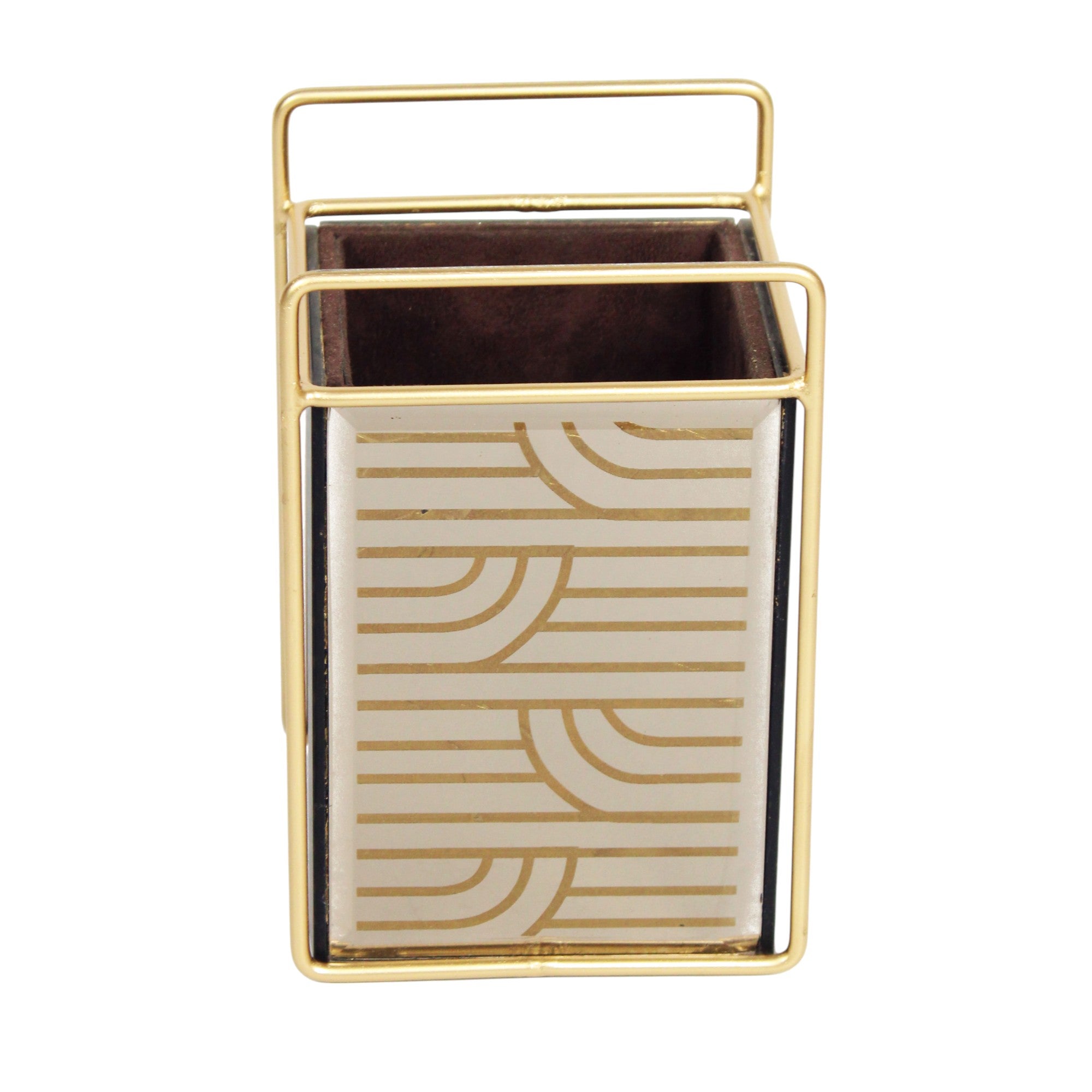 Designer Brown Glass Cutlery Holder