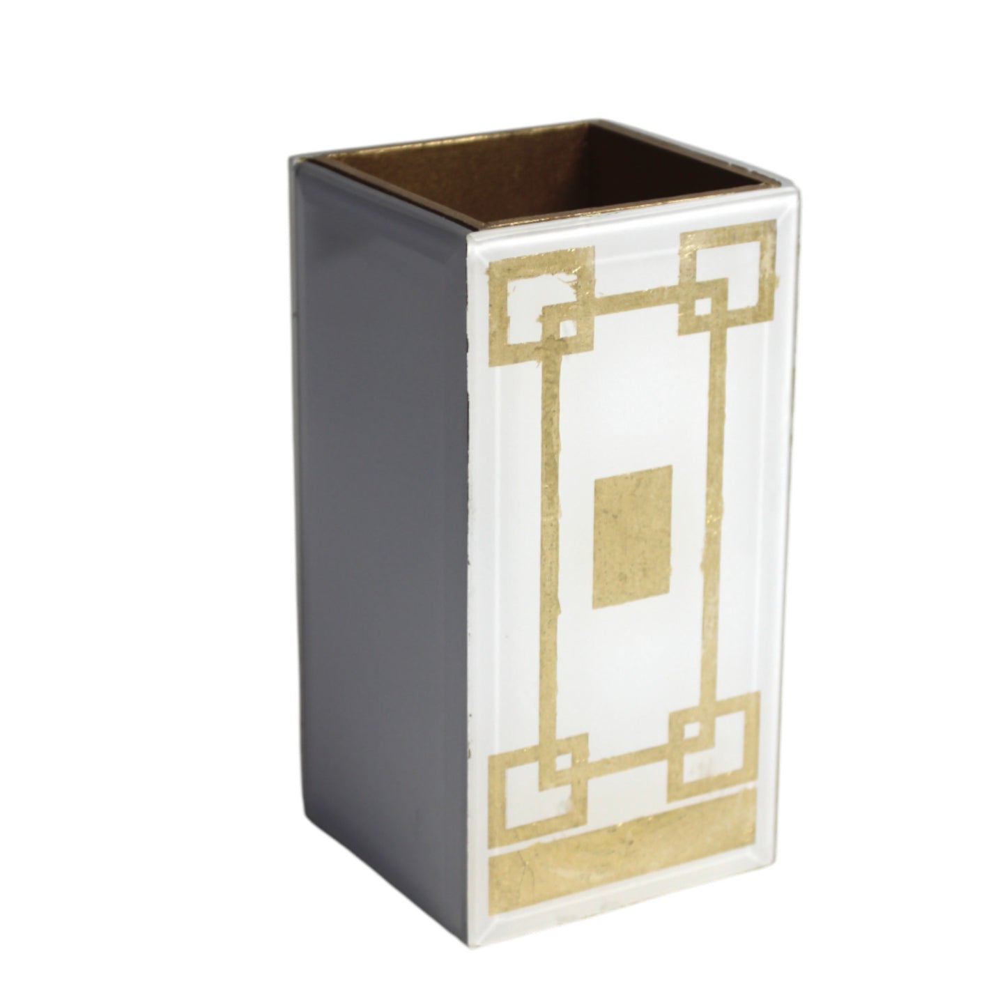 4-Pieces Modern White Gold Bathroom Accessory Set