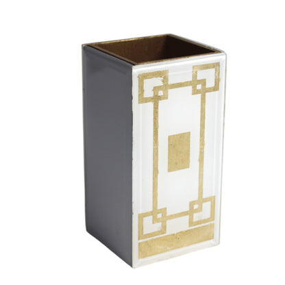 4-Pieces Modern White Gold Bathroom Accessory Set