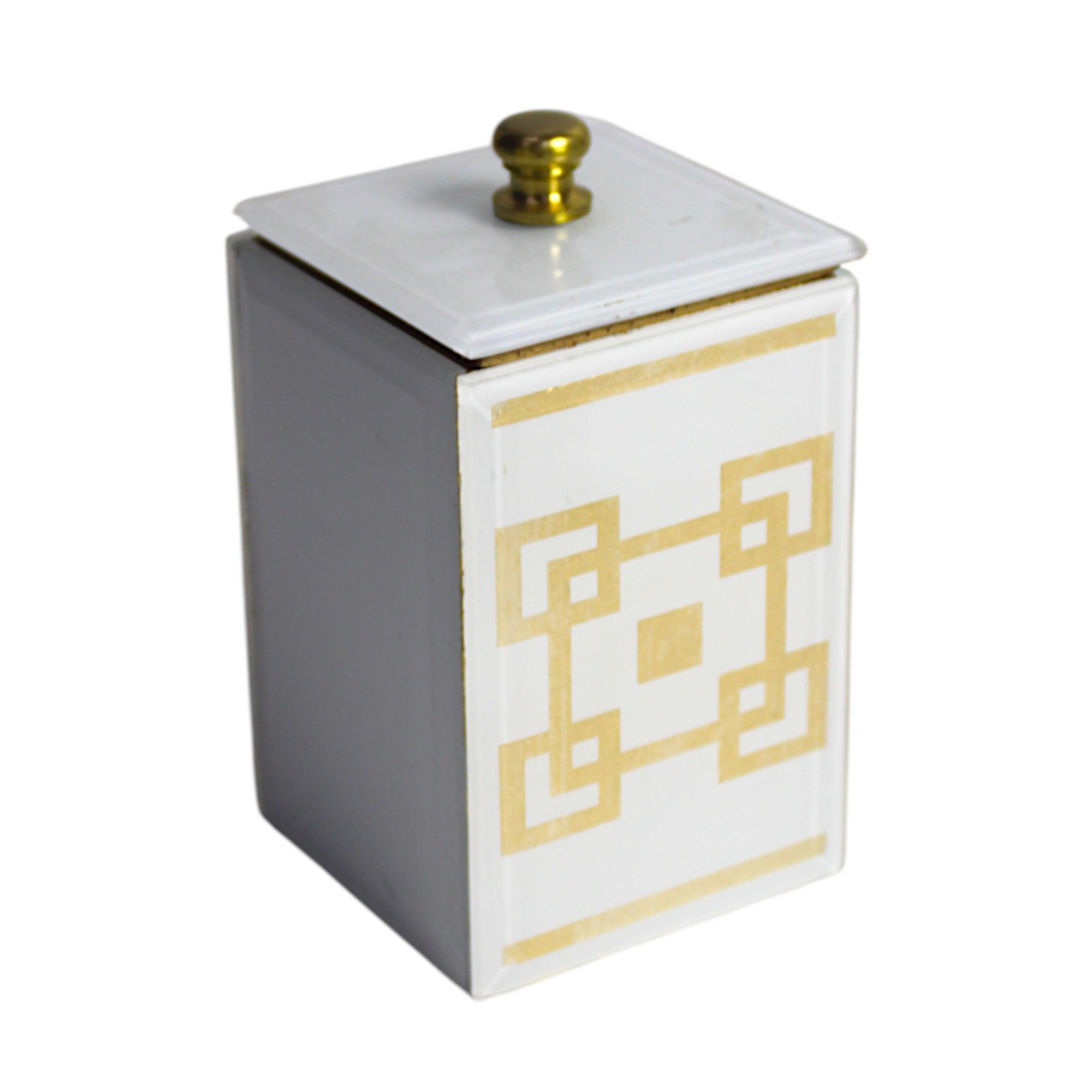 4-Pieces Modern White Golden Bathroom Accessory Set