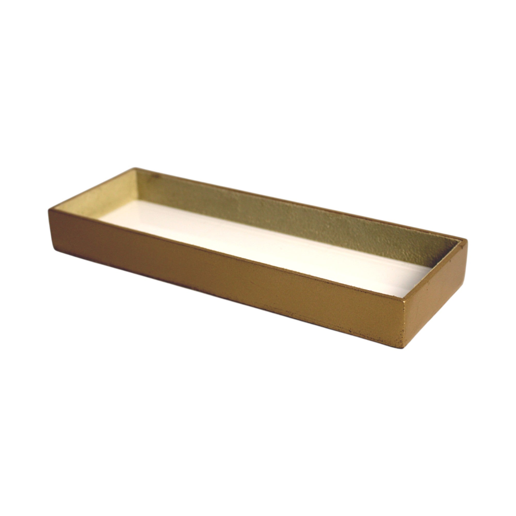 4-Pieces Modern White Golden Bathroom Accessory Set