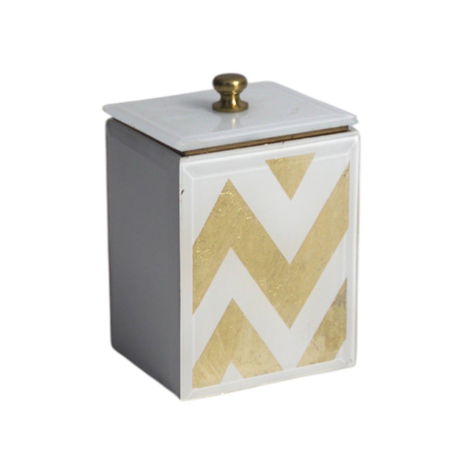 4-Pieces Modern White Gold Bathroom Accessory Set
