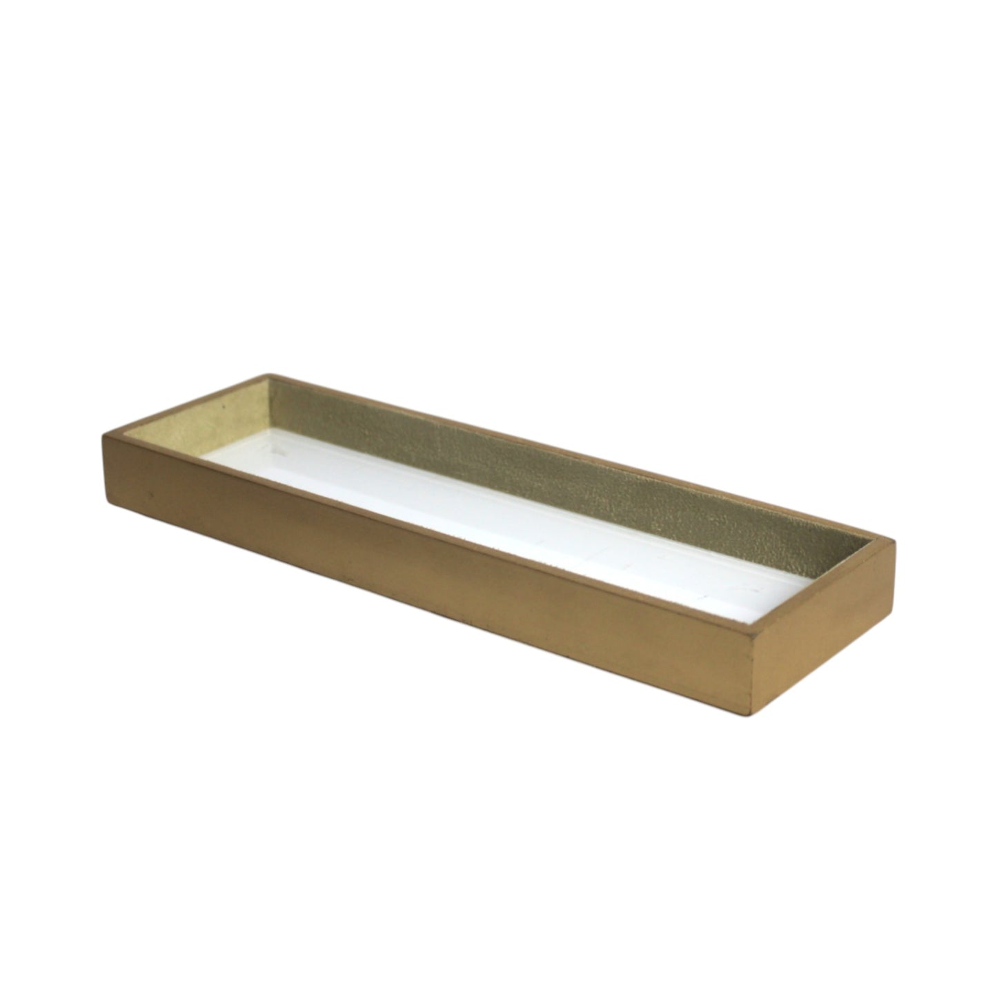4-Pieces Modern White Gold Bathroom Accessory Set