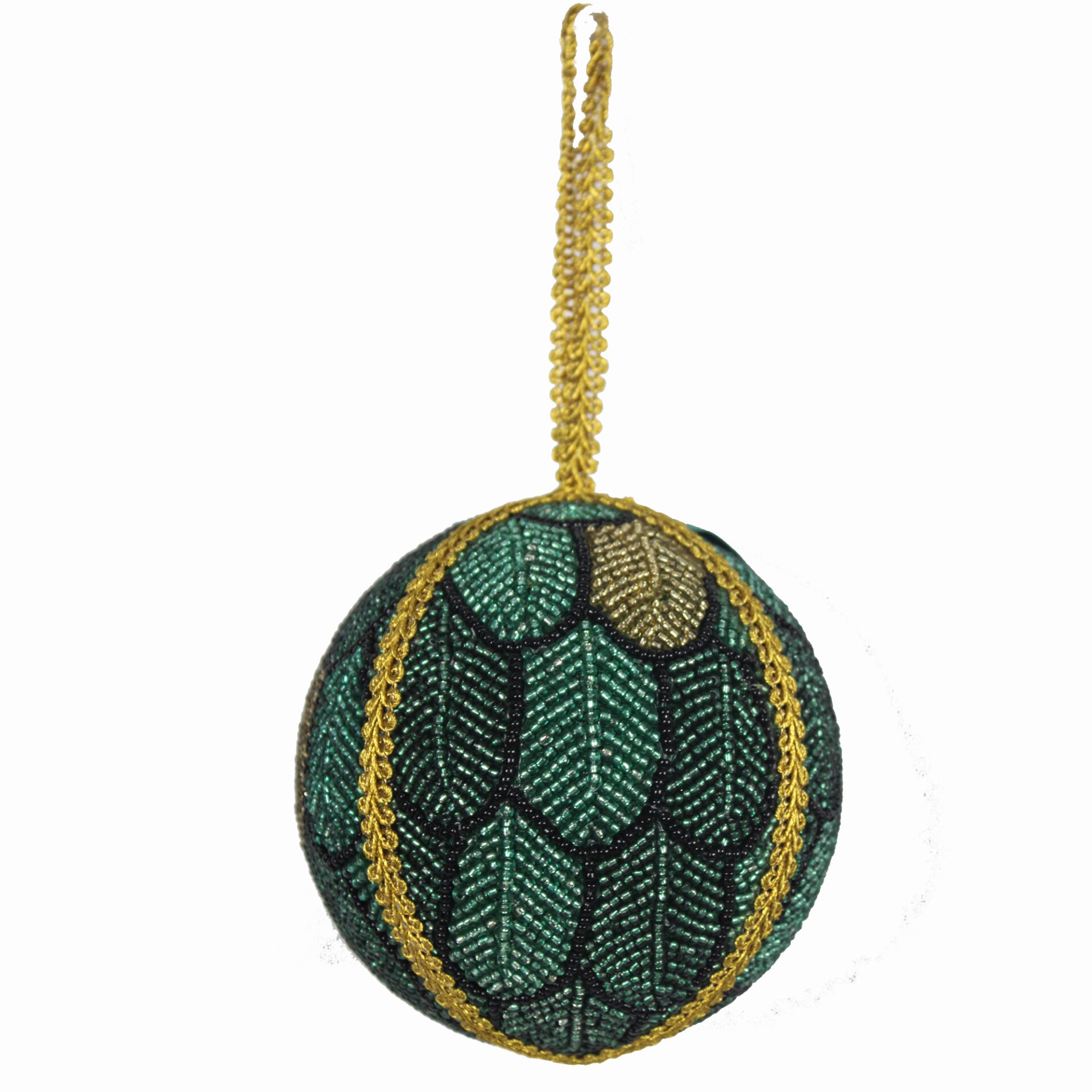 Set of 4 Beaded Christmas Tree Hanging Balls