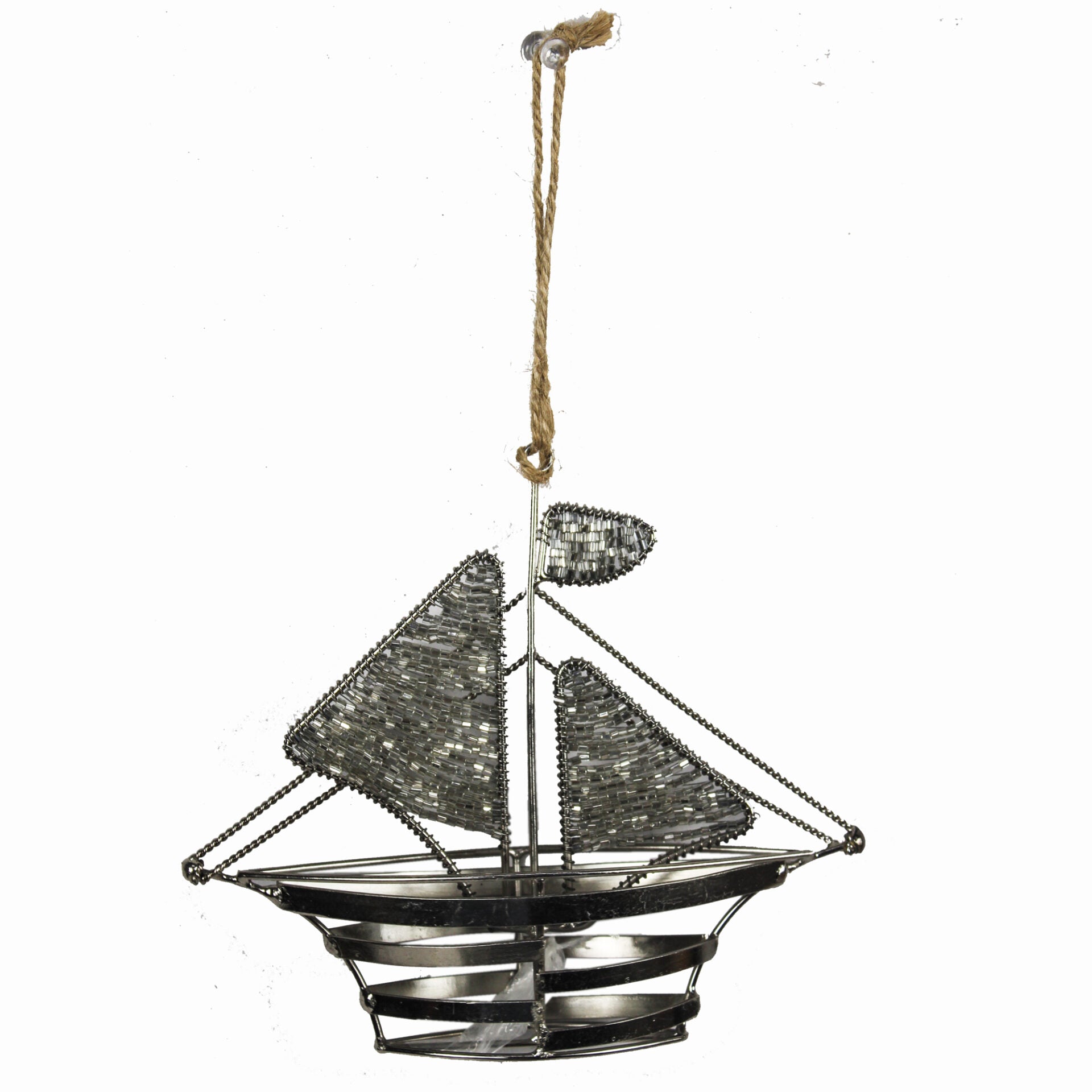 Set of 2 Boat Shaped Christmas Tree Hanging Ornament