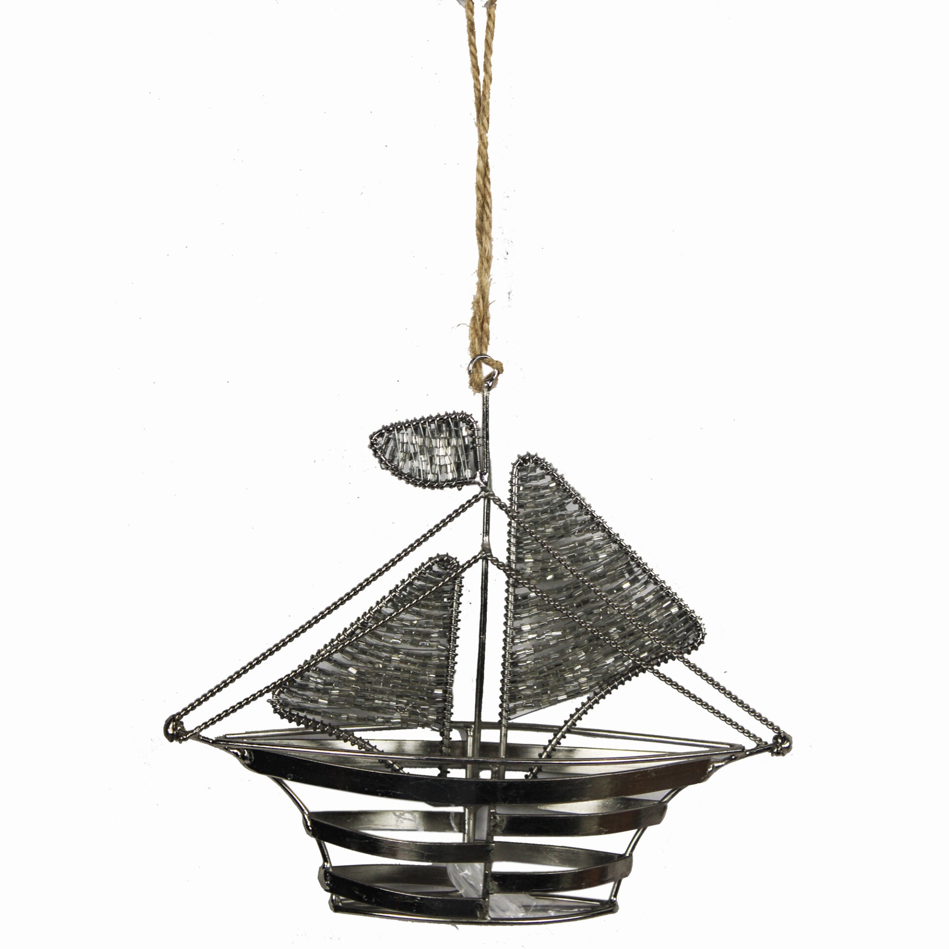 Set of 2 Boat Shaped Christmas Tree Hanging Ornament