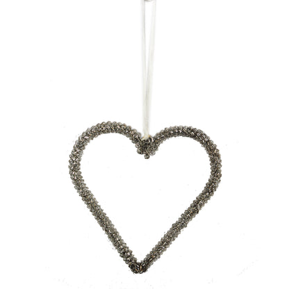 Set of 4 Beaded Heart Shaped for Christmas Tree Decoration