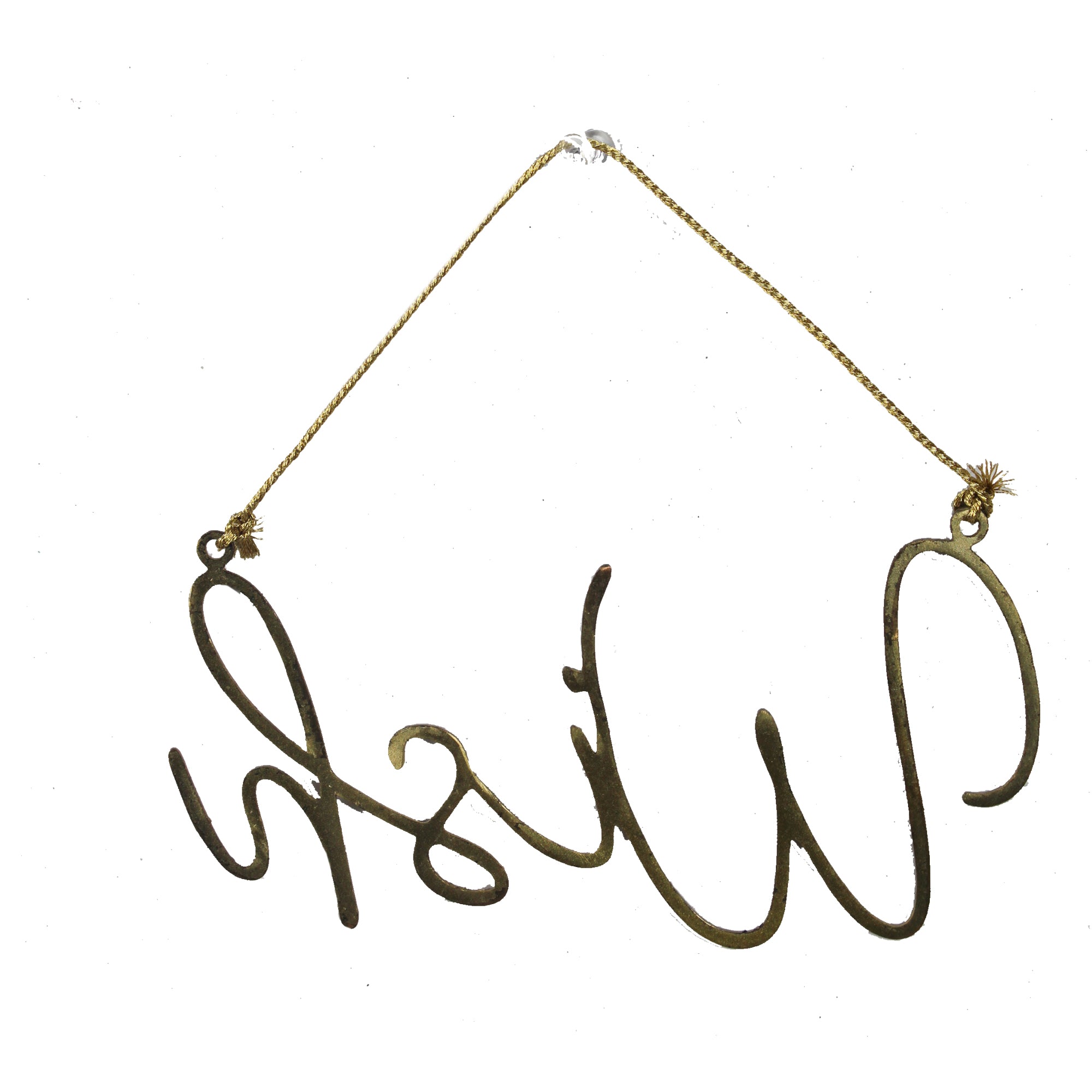 Set of 6 Metal "WISH" Christmas Ornament