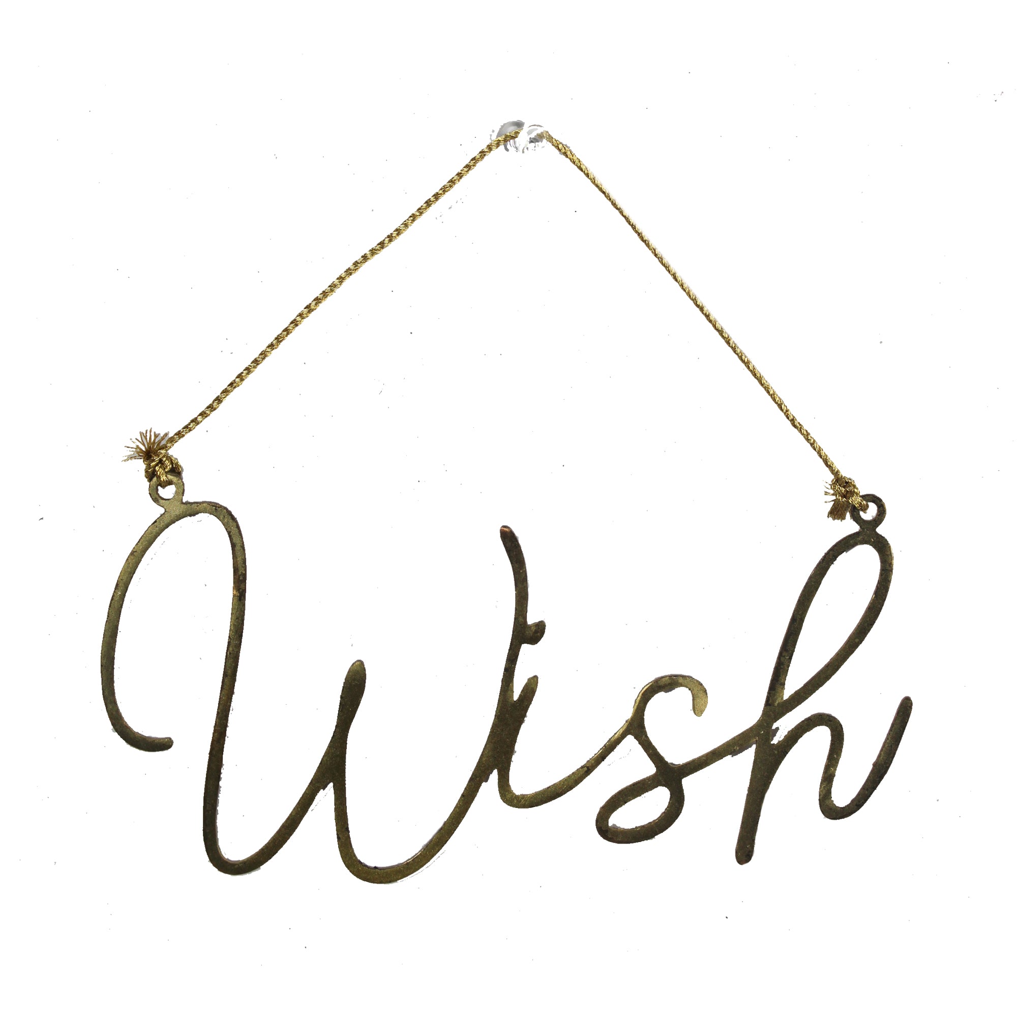Set of 6 Metal "WISH" Christmas Ornament