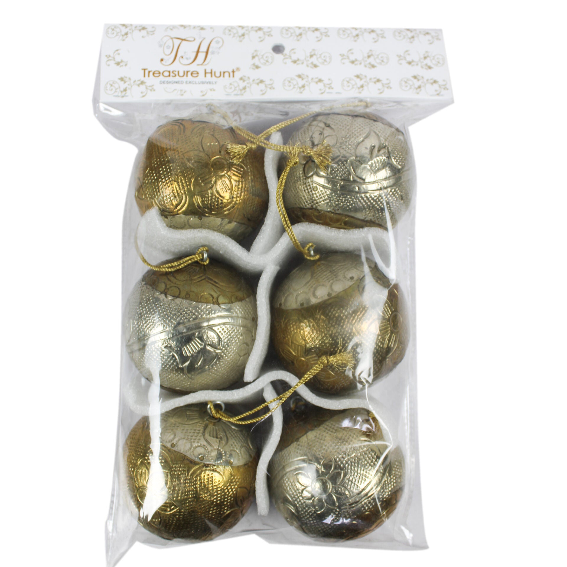 Set of 6 Multicolored Christmas Tree Decorative Balls