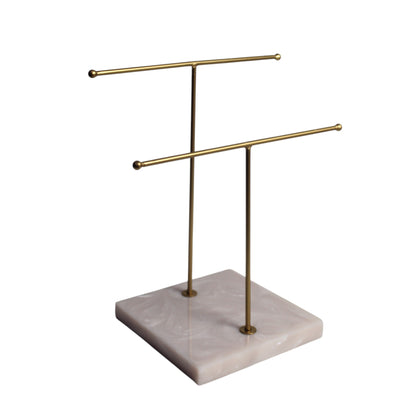 Designer Dual Step Towel Stand With Beige Resin Base