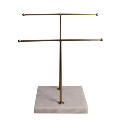 Designer Dual Step Towel Stand With Beige Resin Base