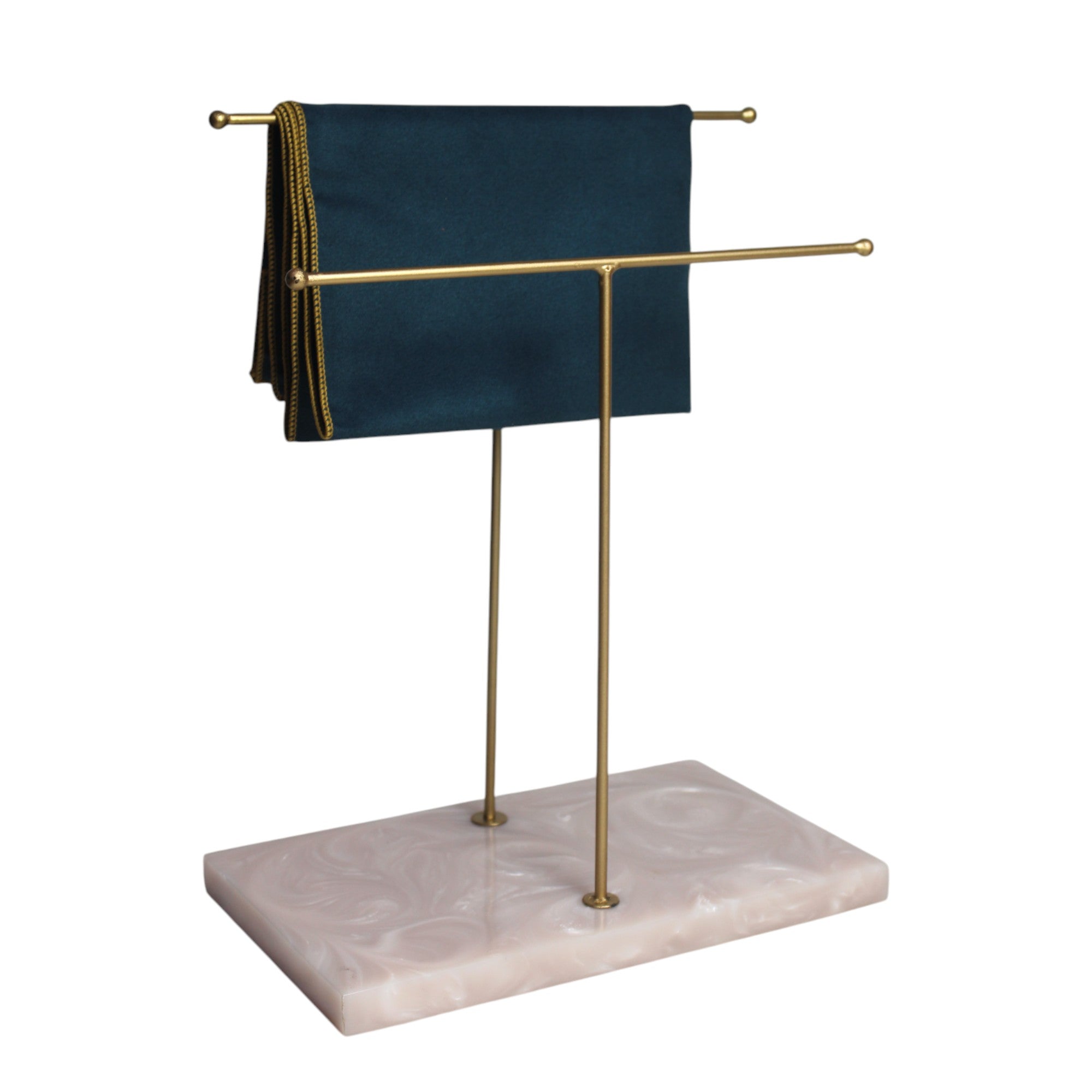 Designer Dual Step Towel Stand With Beige Resin Base