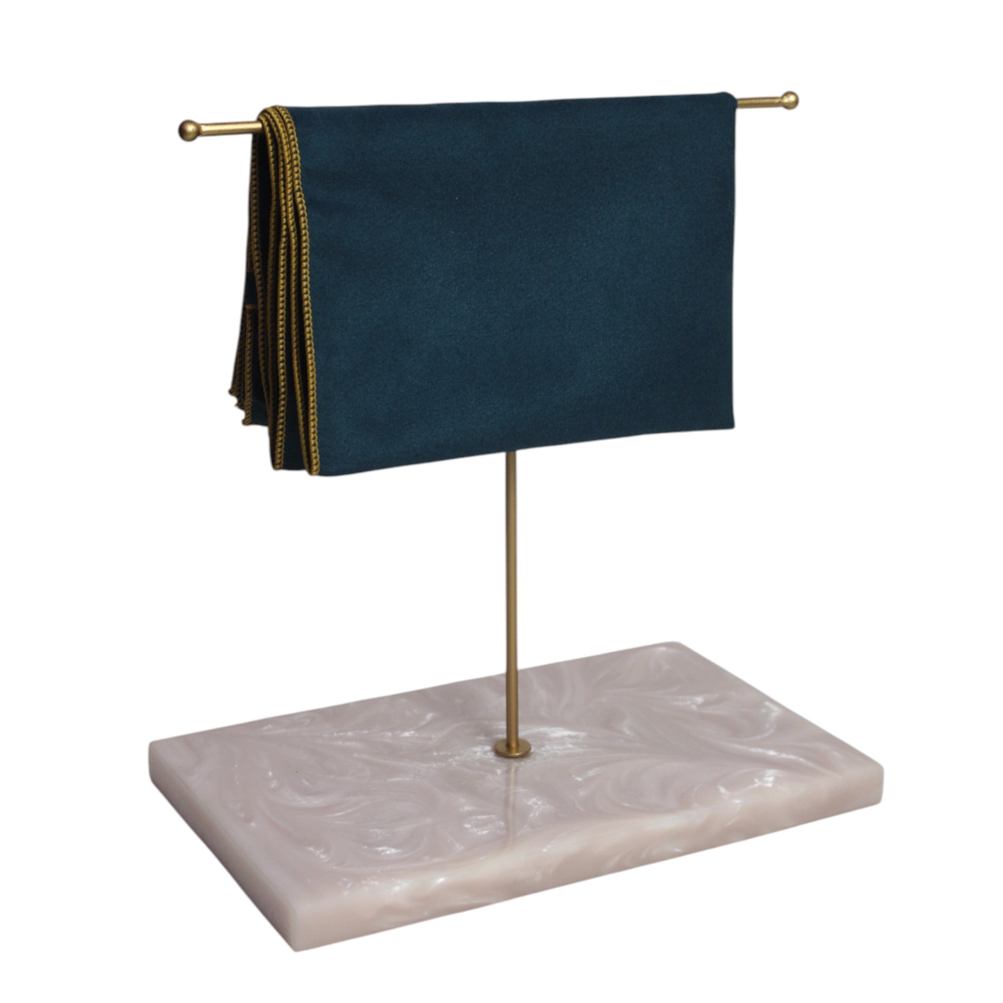 Premium T-Metal Towel Stand With Beige Resin Base