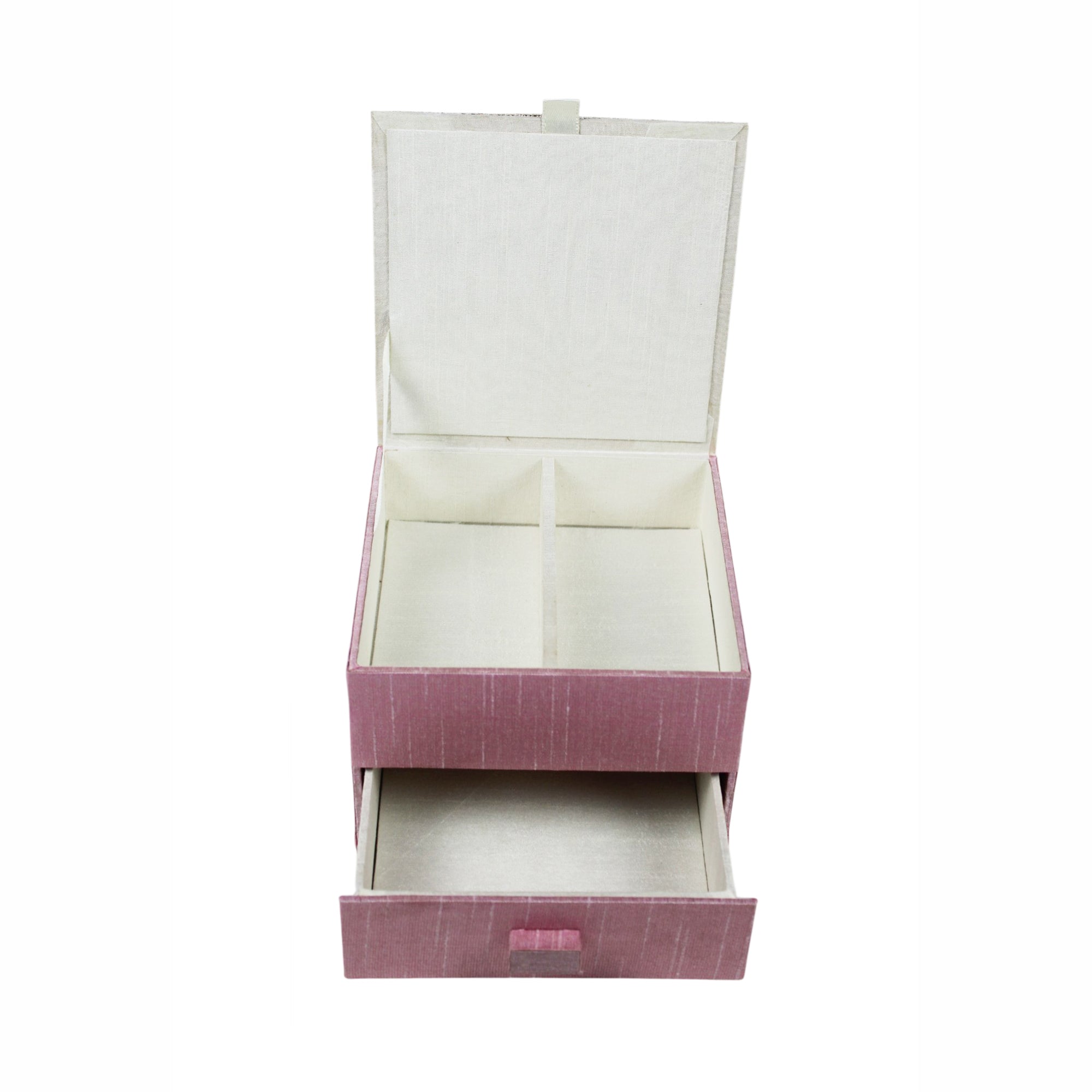 Fabric Glass Beaded Jewellery Drawer Box for Valentine Day