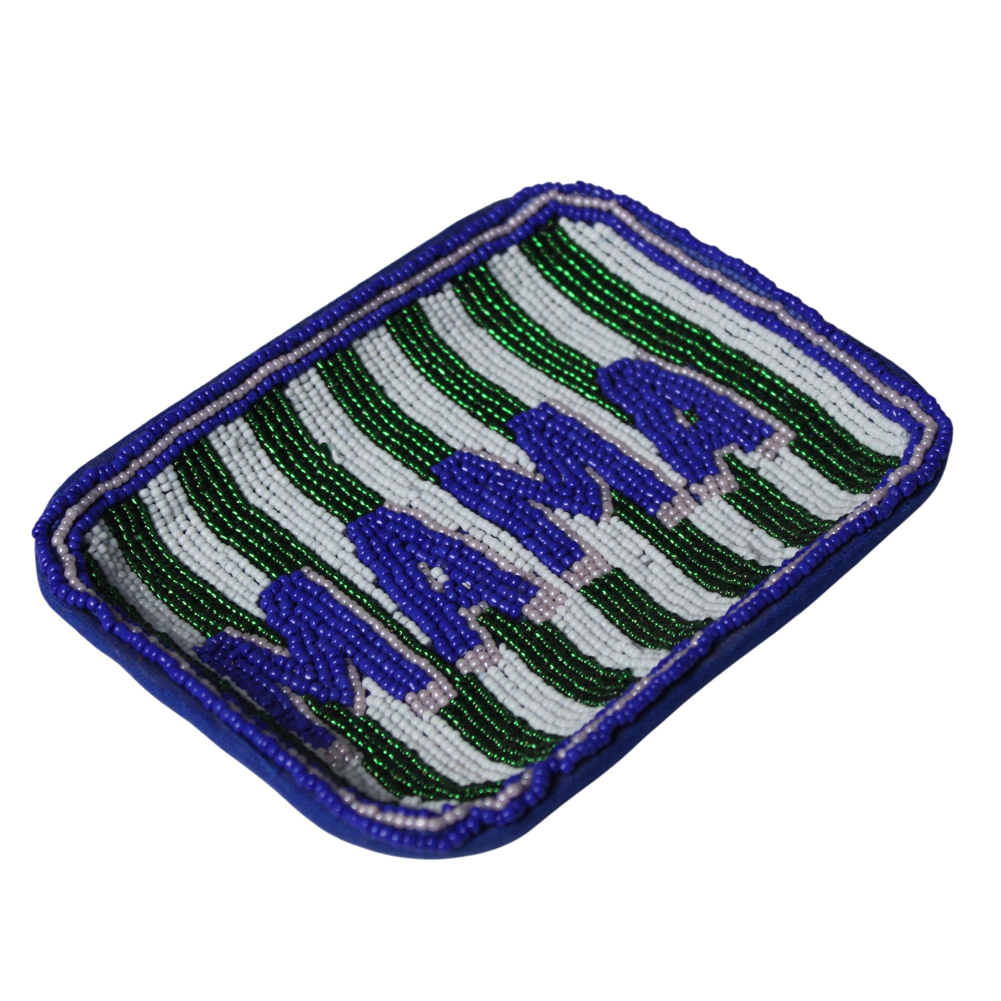 Hand-Beaded "MAMA" Striped Trinket Tray