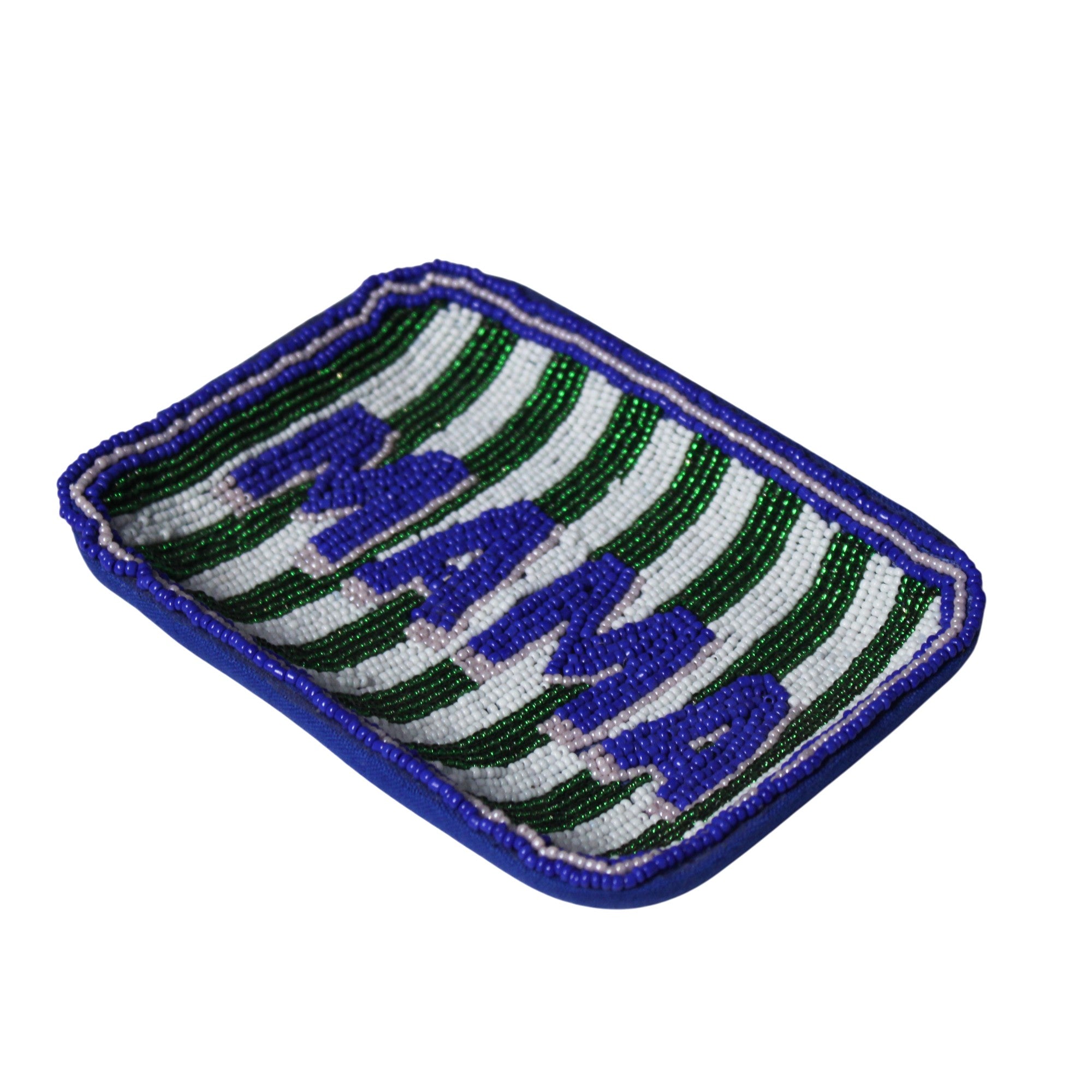 Hand-Beaded "MAMA" Striped Trinket Tray