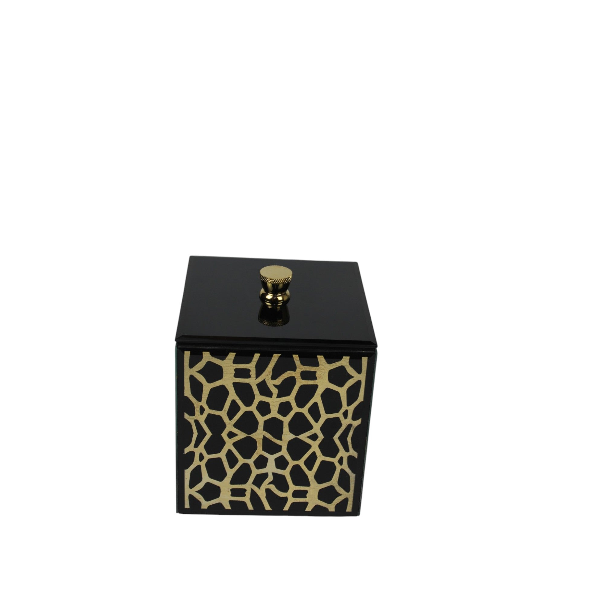 Luxury Designer Black & Gold Glass  Dustbin