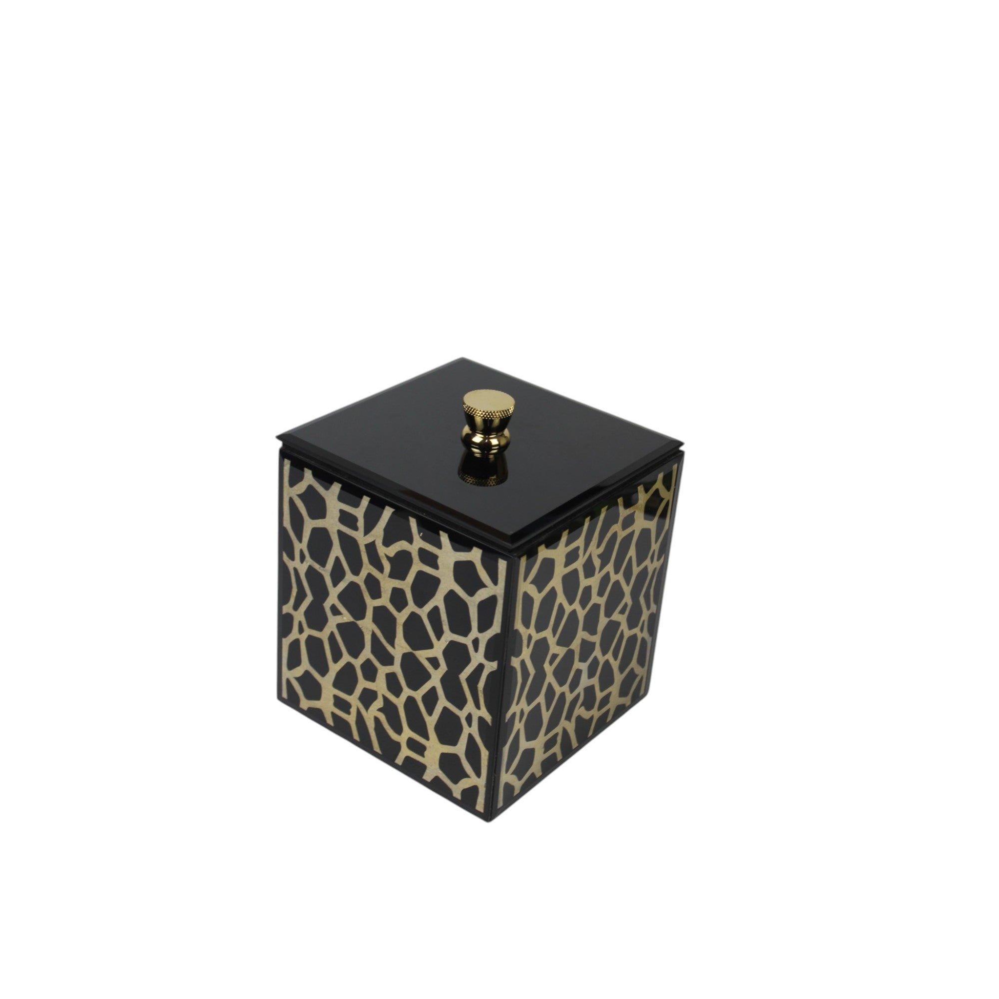 Luxury Designer Black & Gold Glass  Dustbin