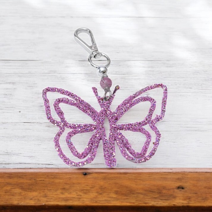 Pink Butterfly Shaped Bag Charm for Valentine's Day