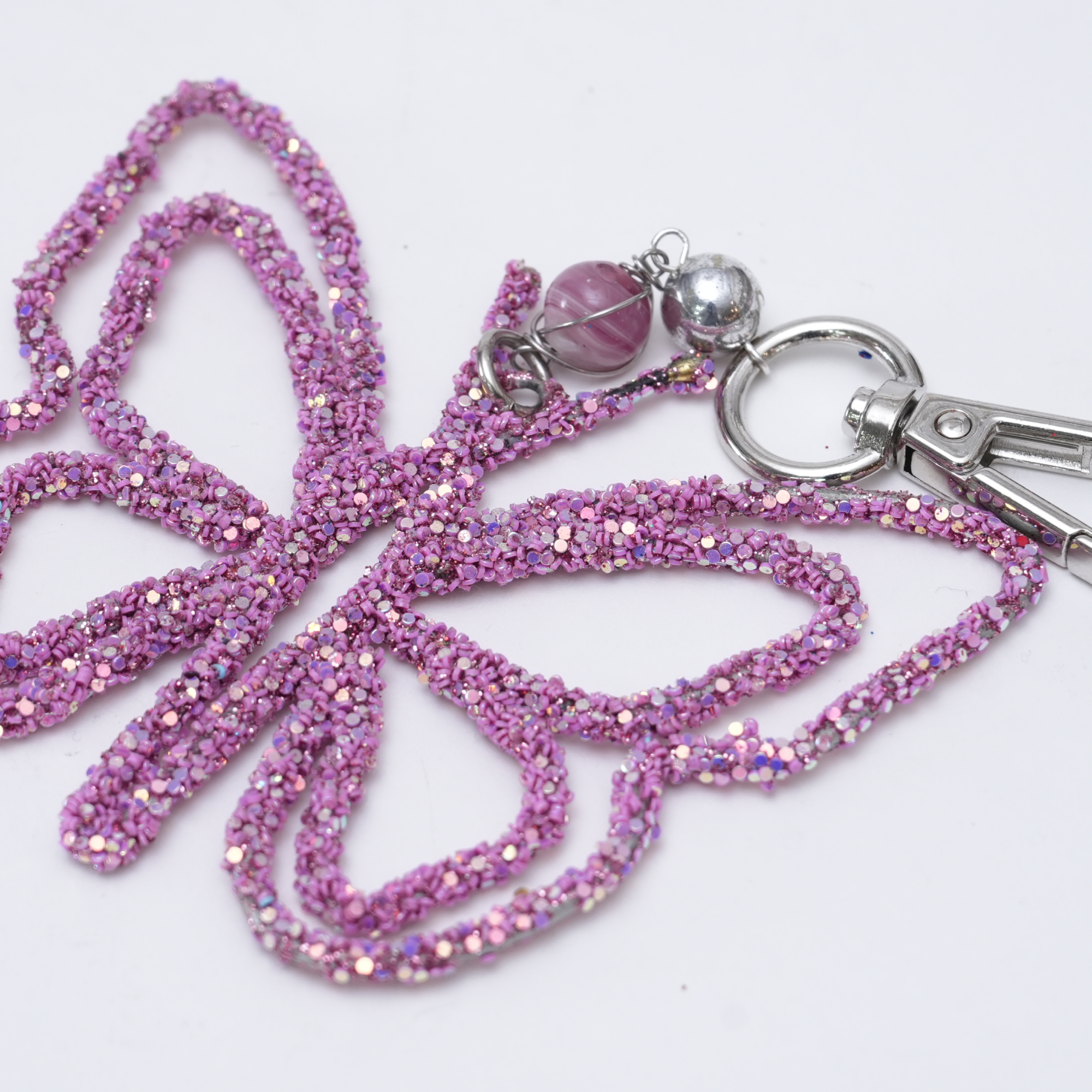 Pink Butterfly Shaped Bag Charm for Valentine's Day