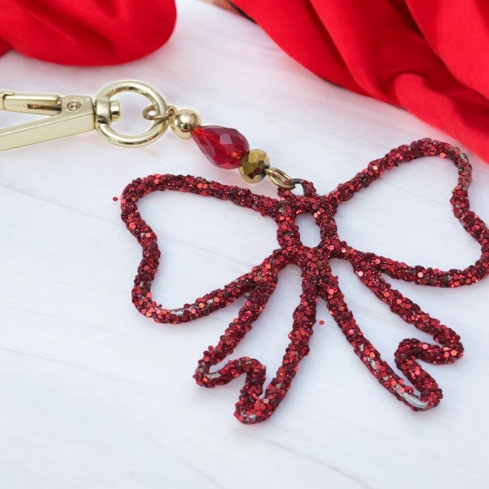 Red Bow Shaped Bag Charm