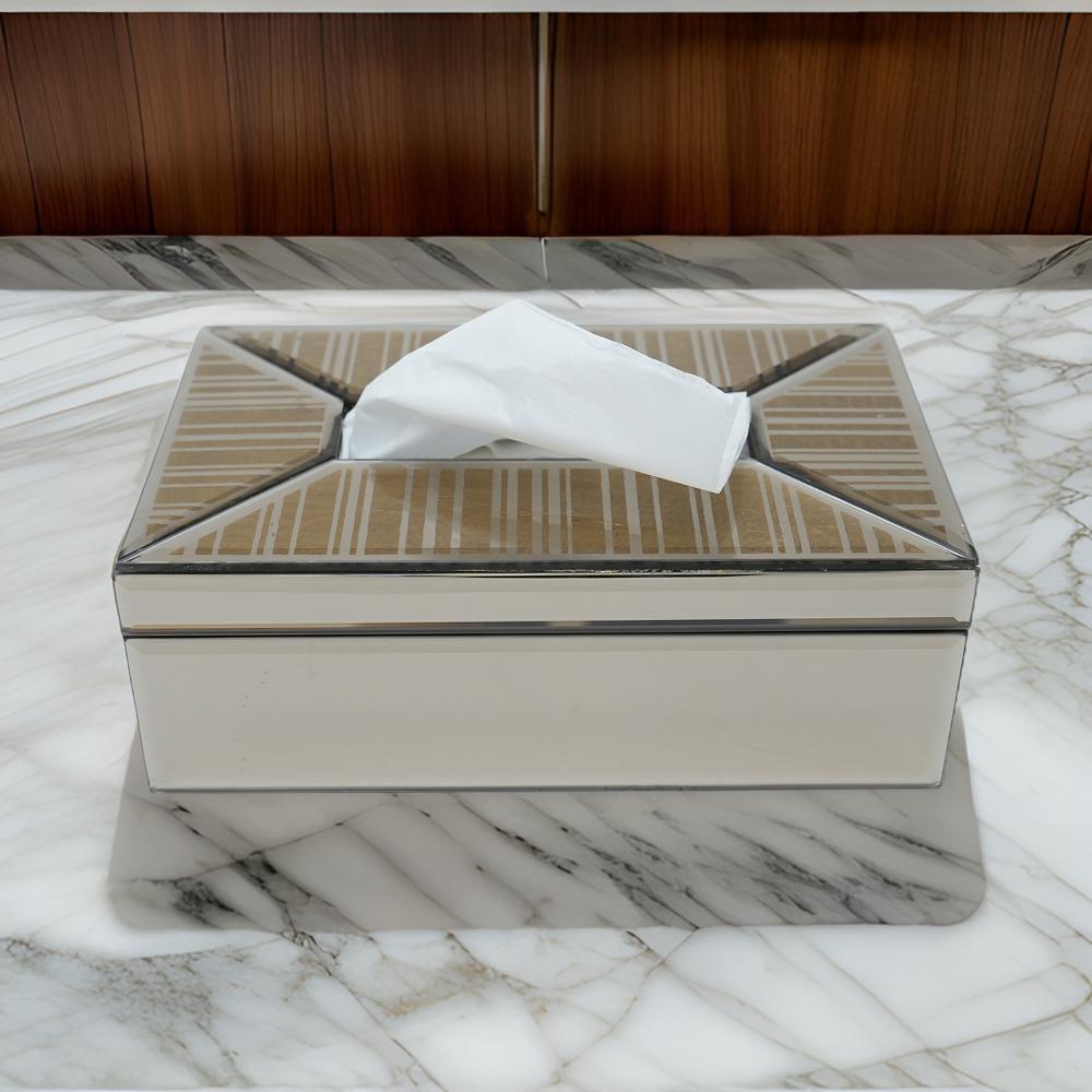 Luxury Decorative Brown Glass Tissue Box