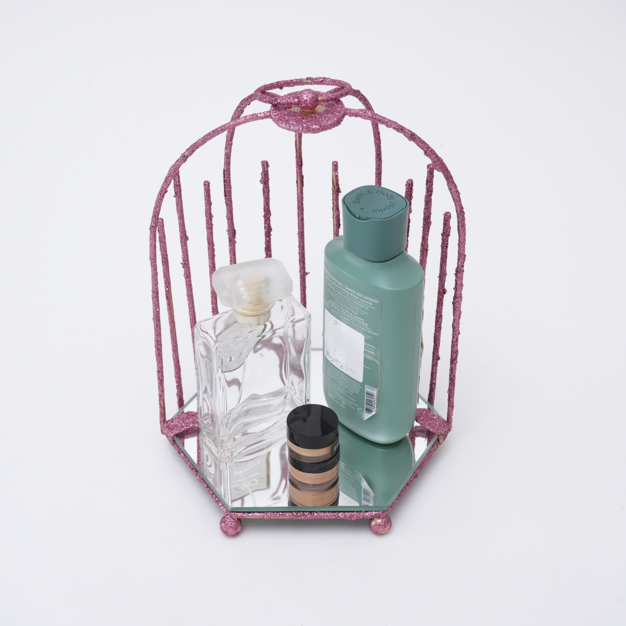 Pink Makeup Container (Small, Cage Shape)