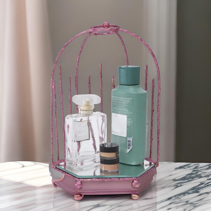 Pink Makeup Container (Small, Cage Shape)