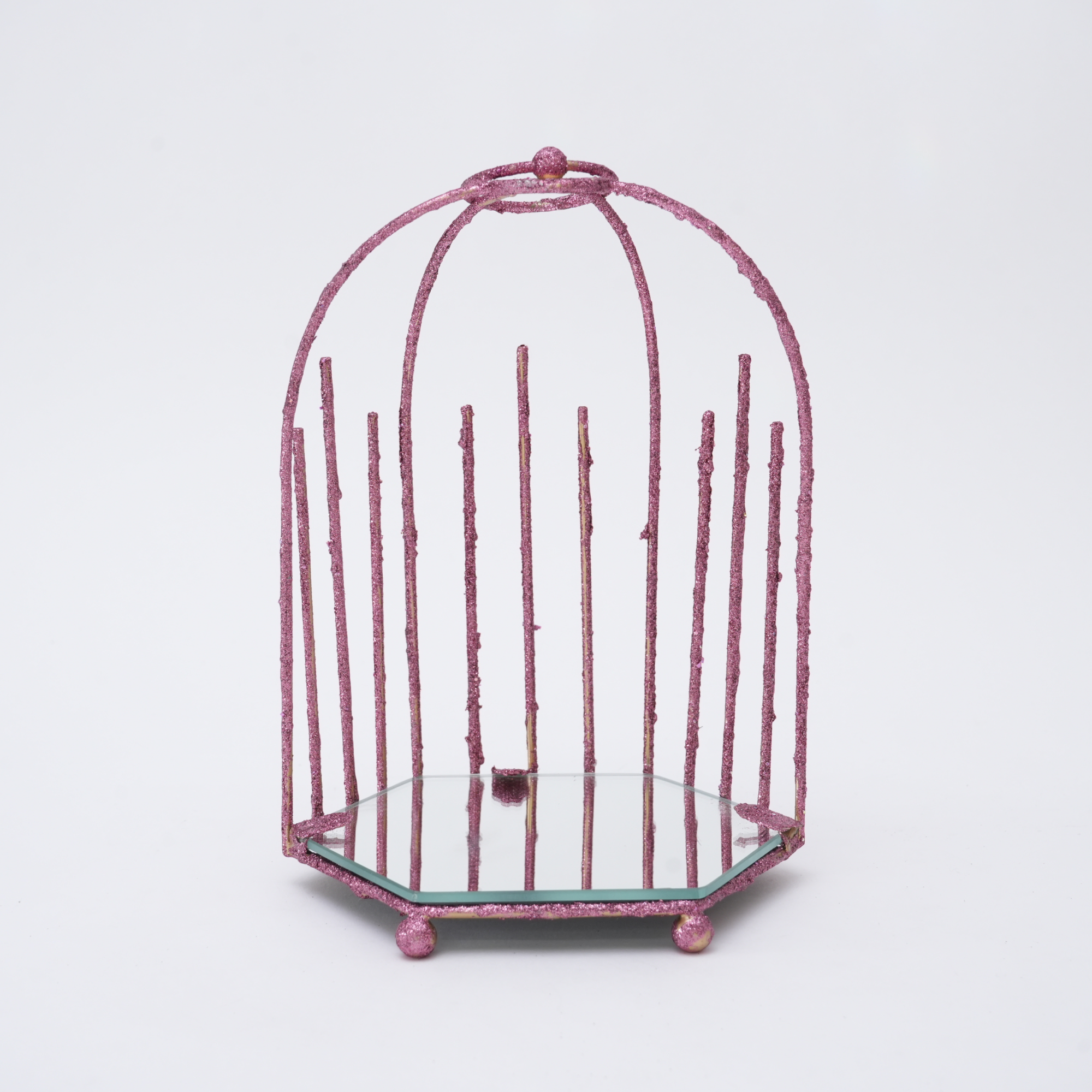 Pink Makeup Container (Small, Cage Shape)