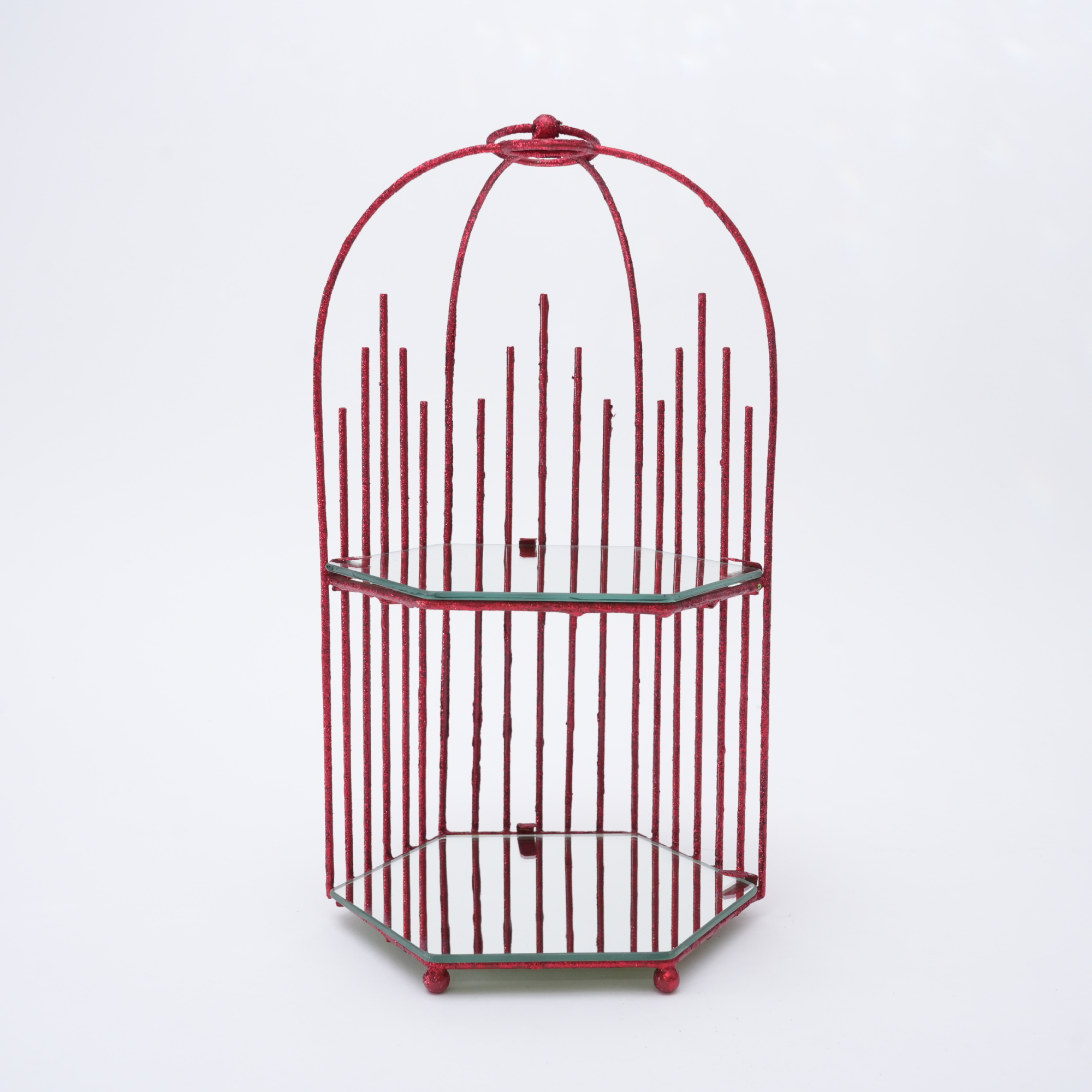Red Dresser Makeup Organizer (Medium, Cage Shape)