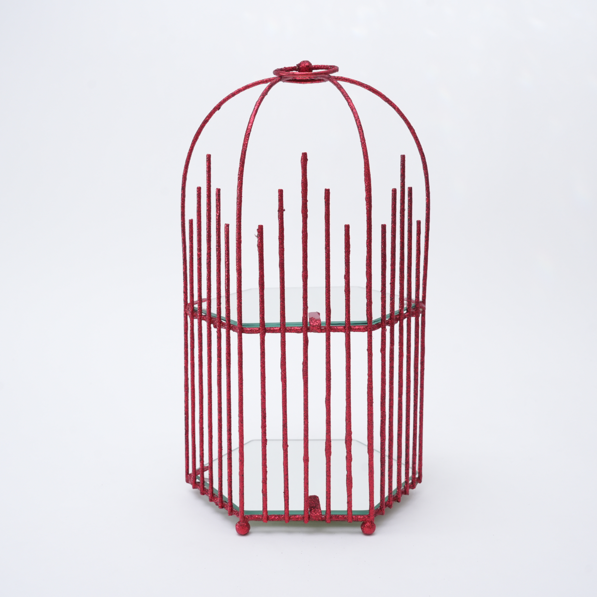 Red Dresser Makeup Organizer (Medium, Cage Shape)