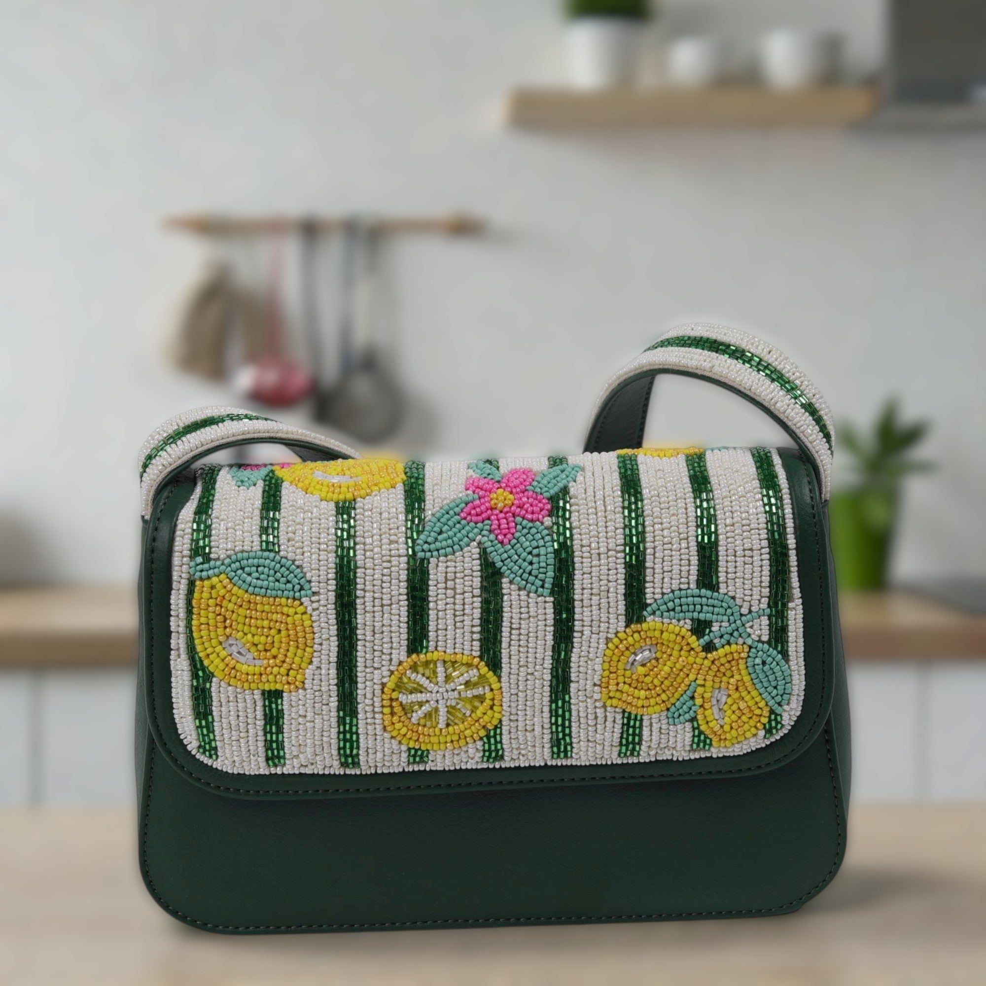 Hand-Embroidered Shoulder Bag