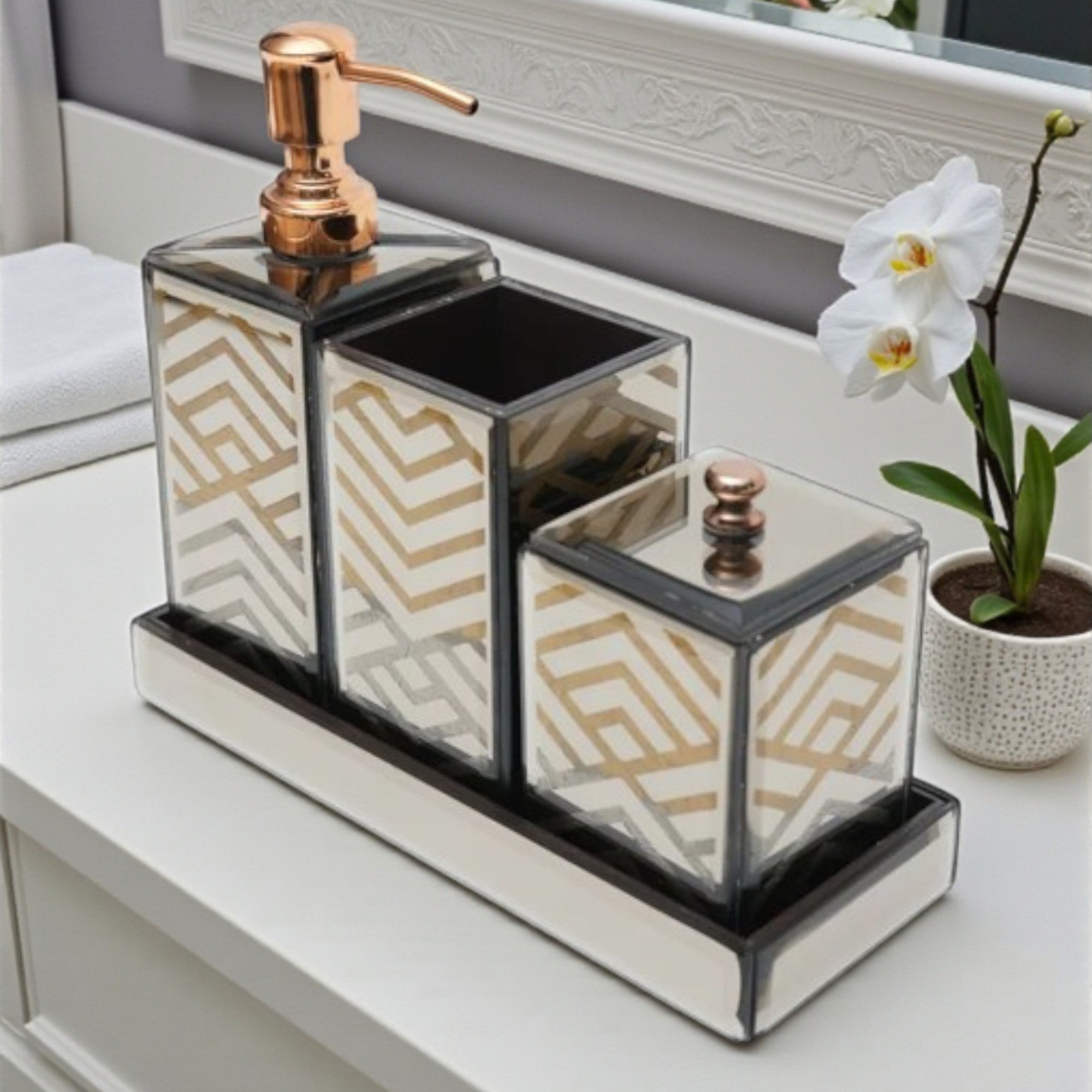  4-Pieces Modern Bathroom Accessory Set 