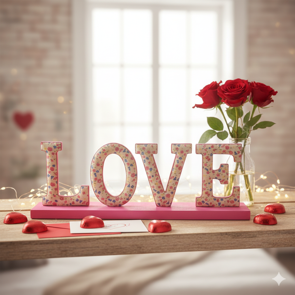 Floral "LOVE" Decorative Sign for Valentine