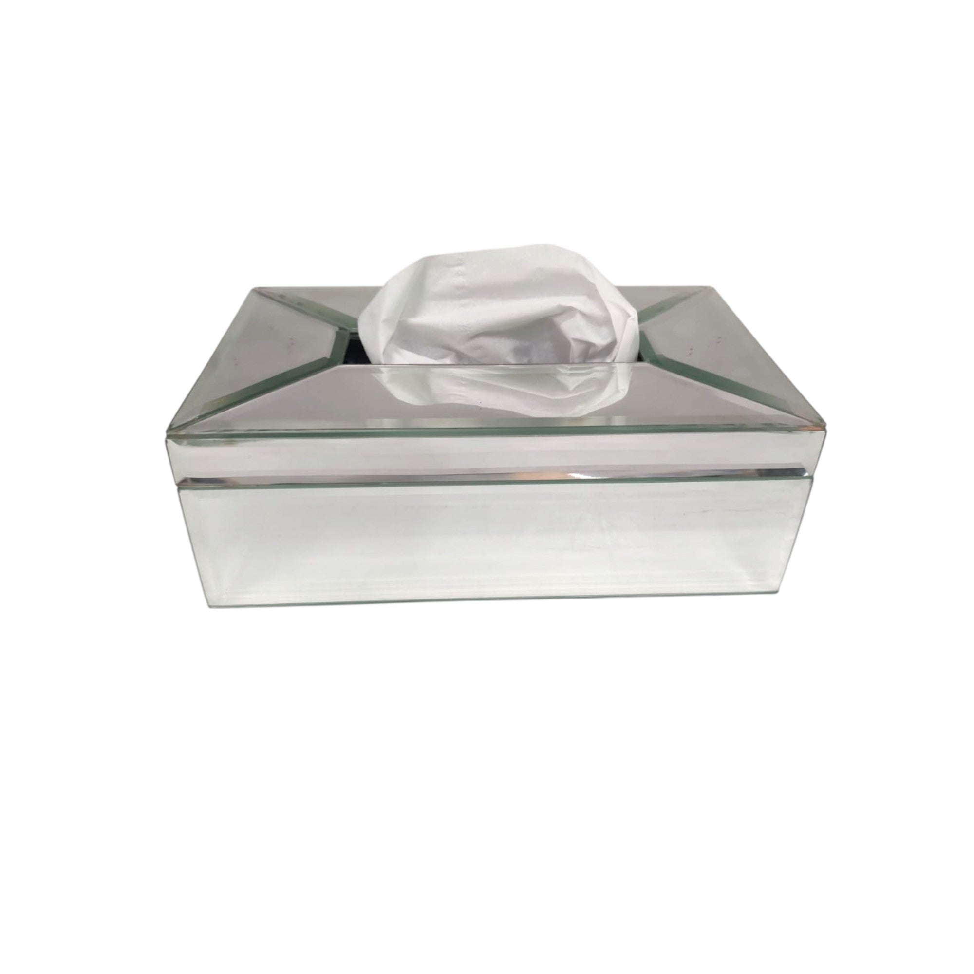 Luxury Silver Glass Tissue Box