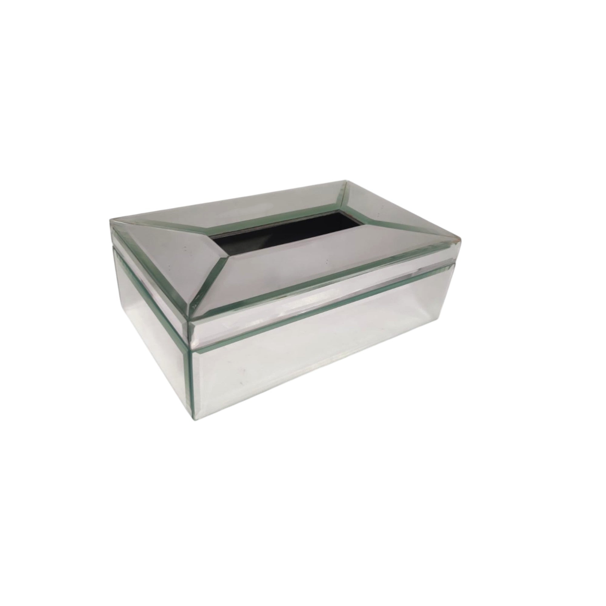 Luxury Silver Glass Tissue Box