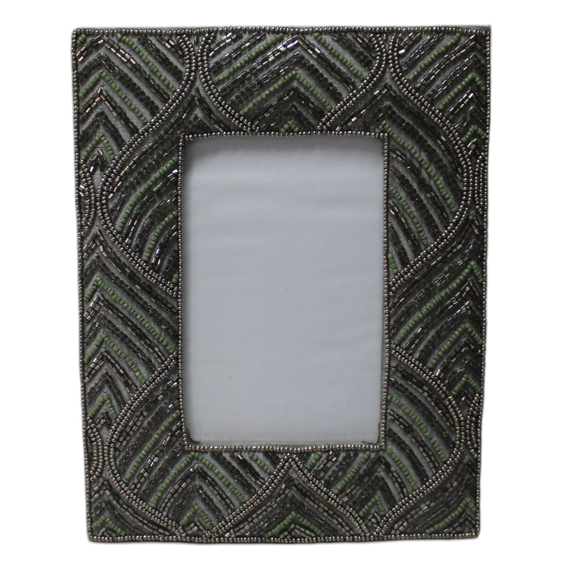 Artisan Hand-Beaded Mosaic Photo Frame