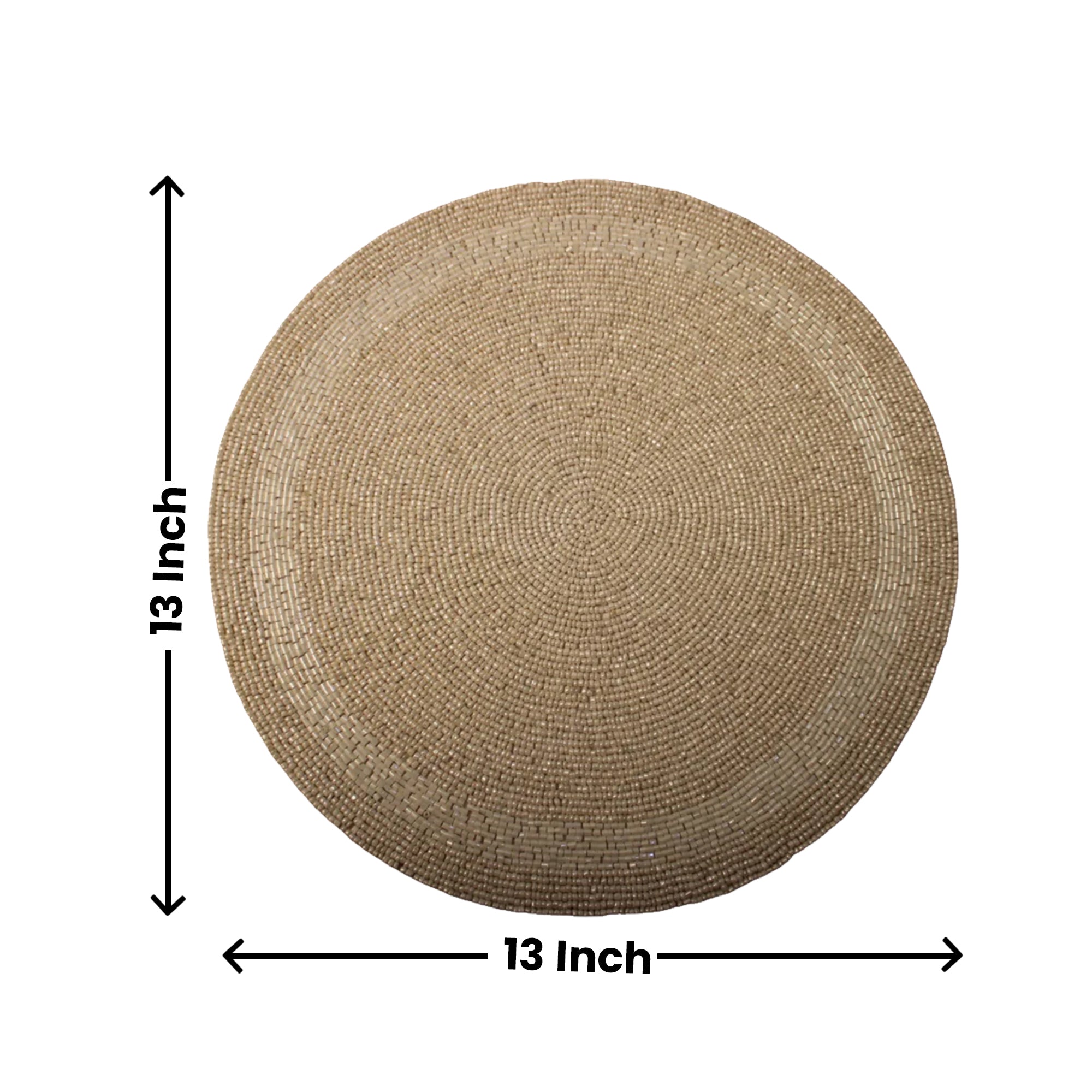 White Beaded Placemats for  Dining Set of Two