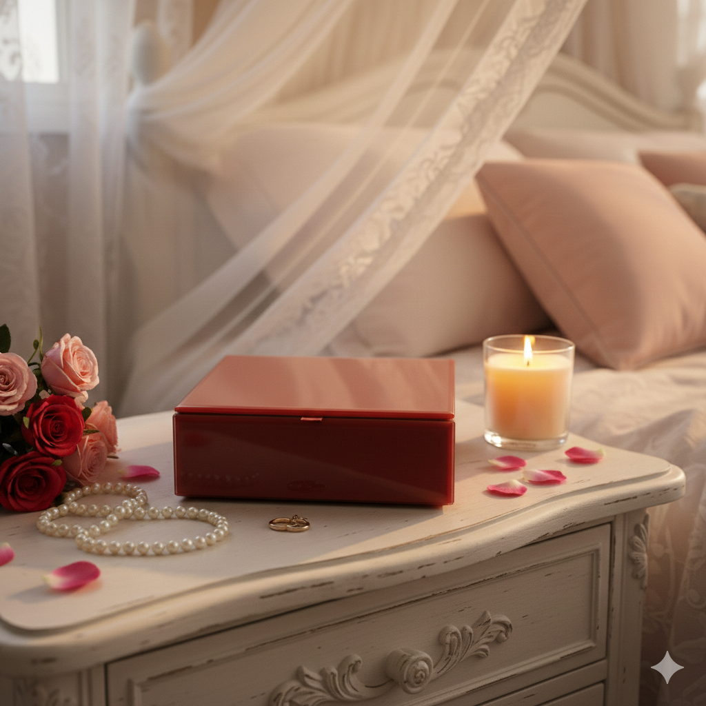 Embellished Velvet Storage Box – Aqua Mint for Valentine