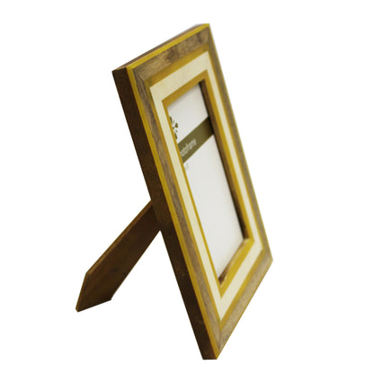 Wooden & Resin Striped Photo Frame