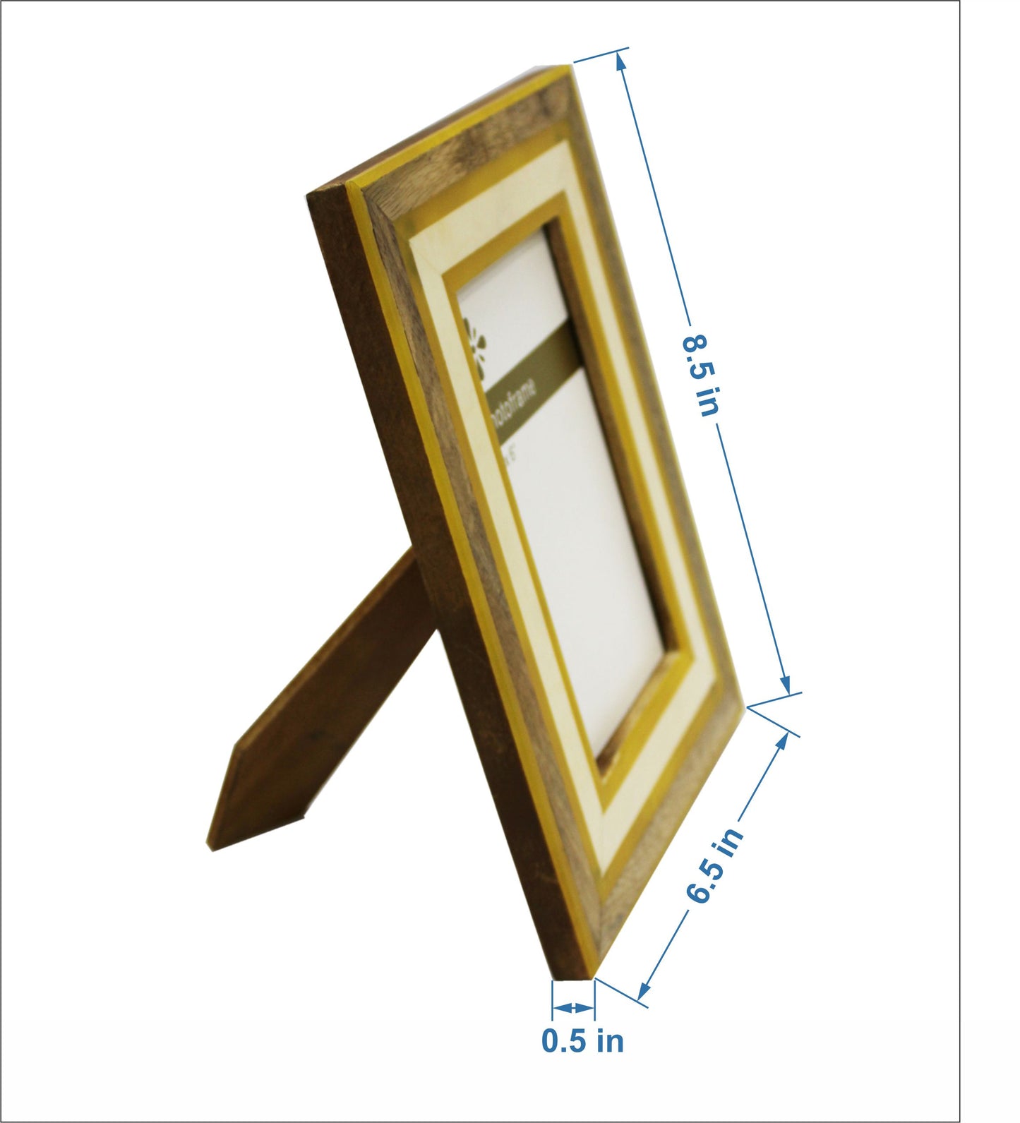 Wooden & Resin Striped Photo Frame