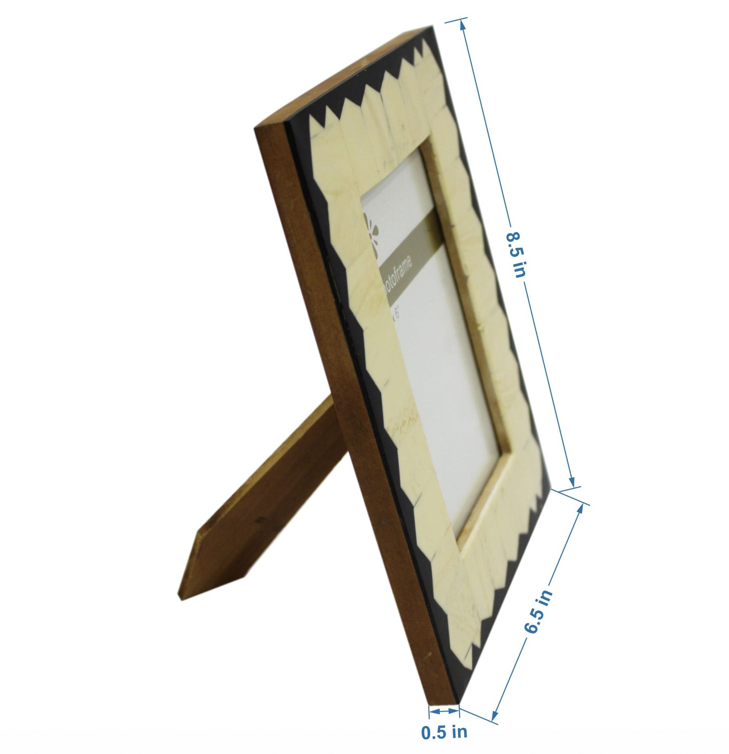 Ivory & Black Border Portrait Photo / Picture Frame made of MDF and Plastic Resin (Picture Size: 4 x 6 Inches)-TH-017