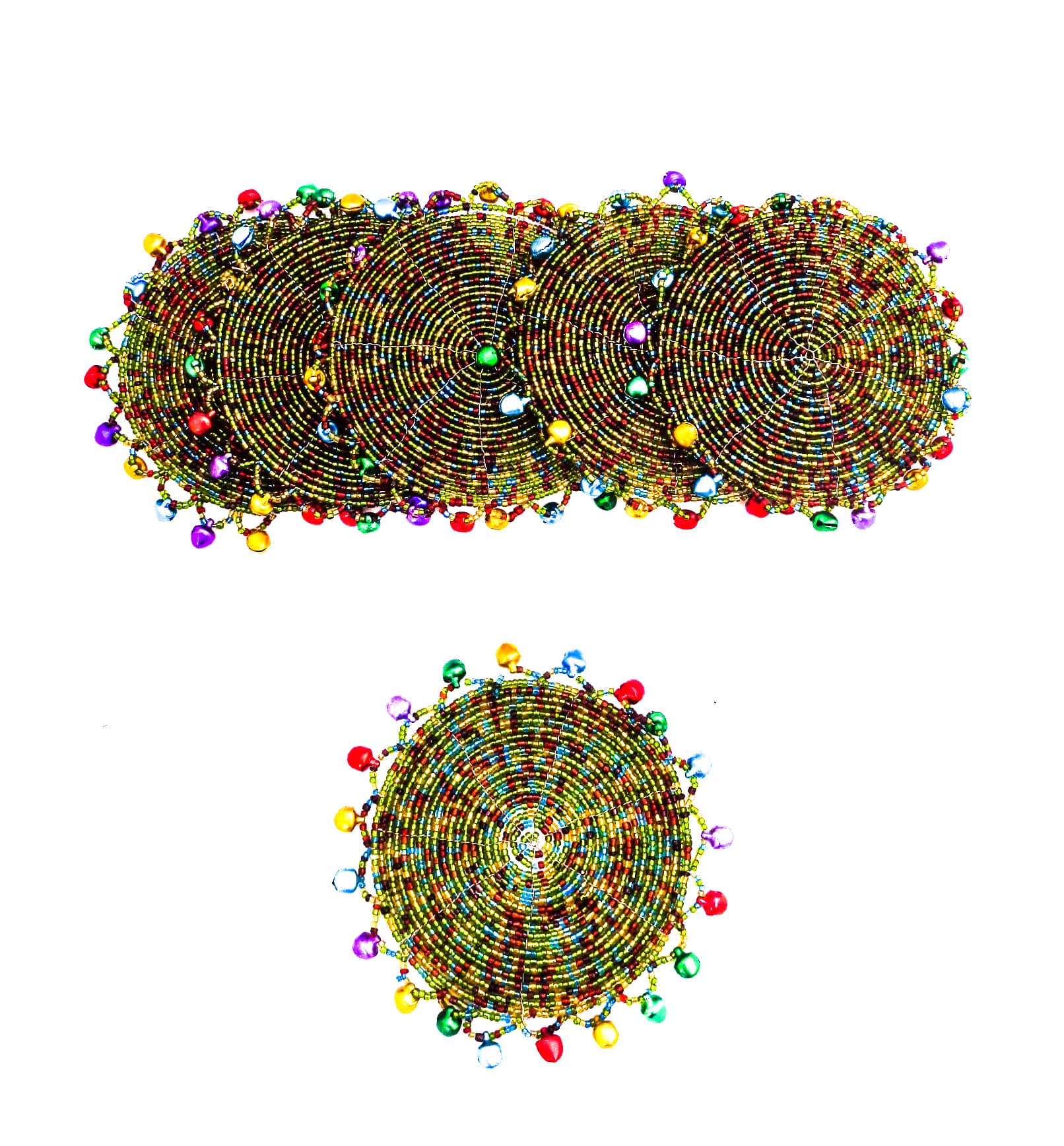 Multicolor Jingle Bells Coaster Set of Four