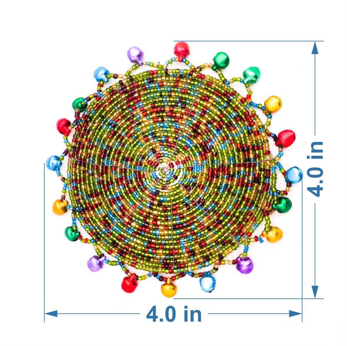 Multicolor Jingle Bells Coaster Set of Four