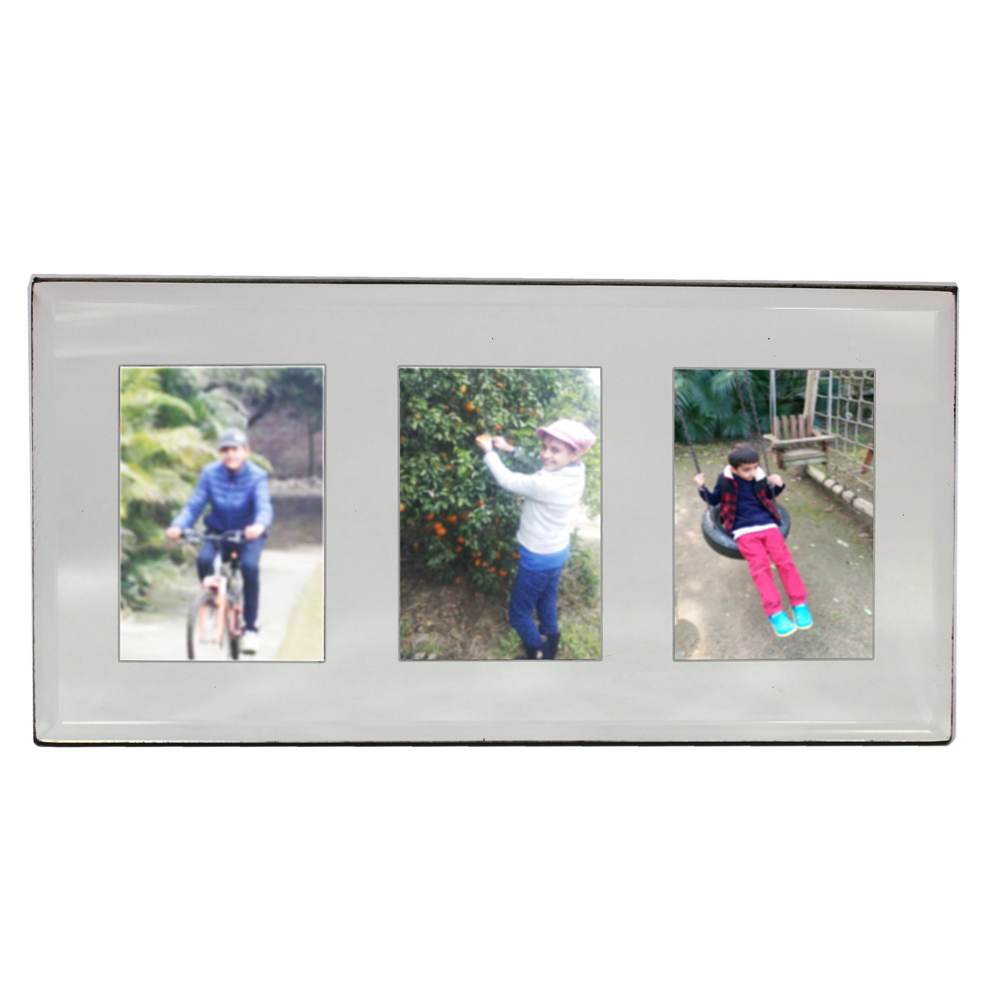 Silver Color Glass Triple Picture Frames Picture