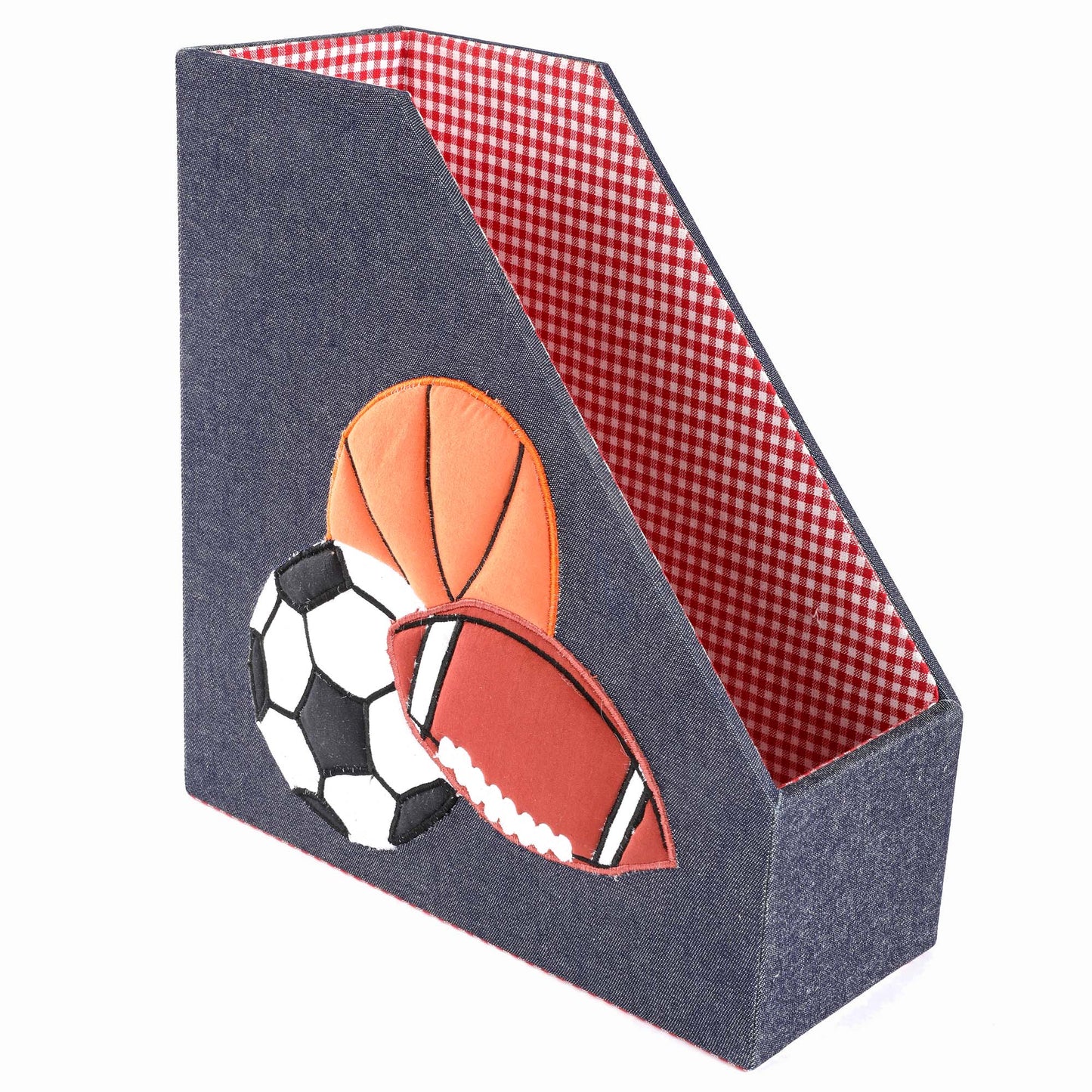 Embroidered Sports Balls Magazine / Books Holder