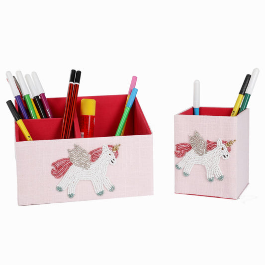 Set of 2 Unicorn Stationary Organizer