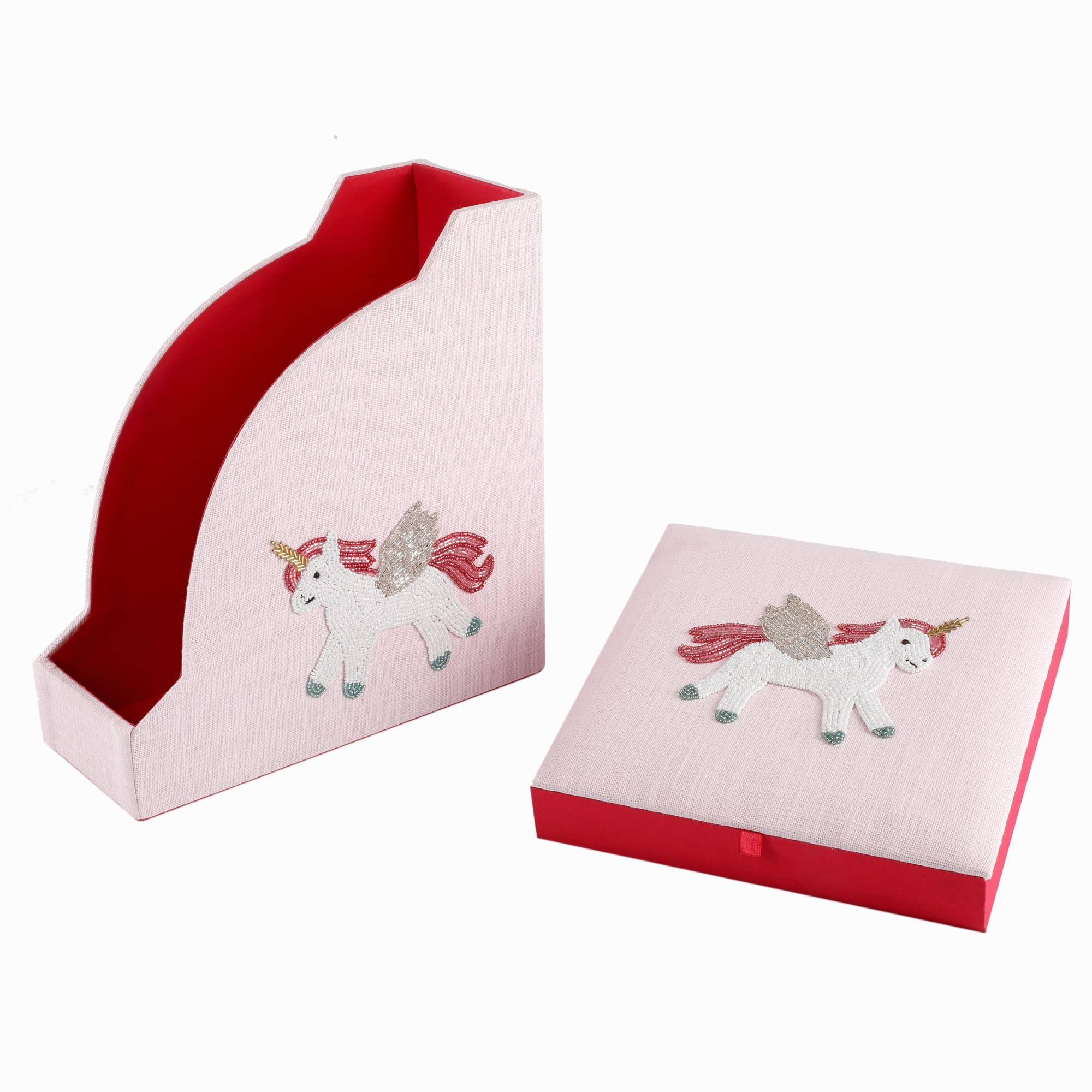 Unicorn Designed Magazine & Stationery Organizer (Set of 2)