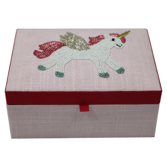 Unicorn Beaded Stationary Box